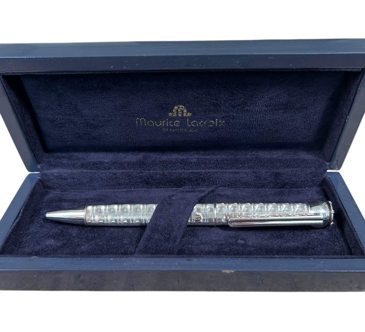 Maurice Lacroix Silver Tone Ballpoint Pen Working Original Box Schmidt Refill