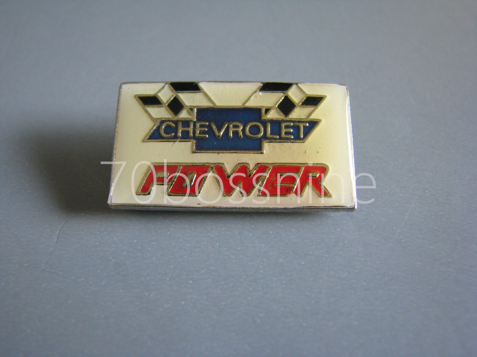 CHEVROLET POWER SLOGAN BOWTIE CHECKER FLAGS AUTOMOTIVE HAT PIN LAPEL PIN
