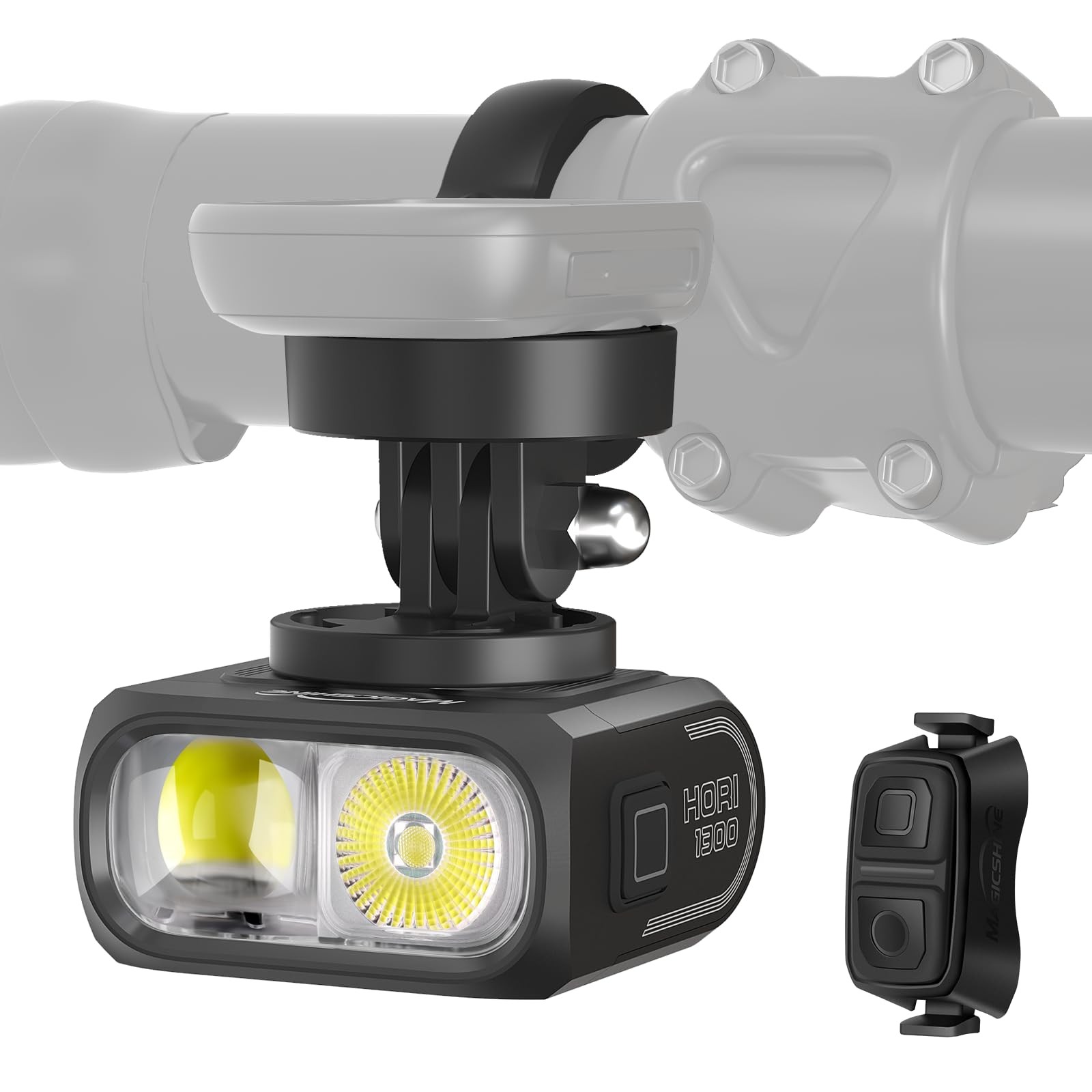 Magicshine Hori 1300 Bicycle Light, Road Bike Light With Dual-Zone Light Source_