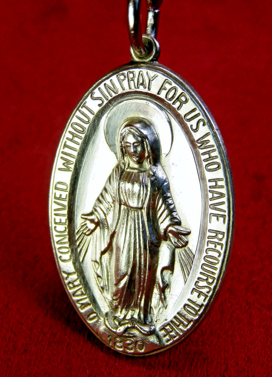 Carmelite NUN\'S VINTAGE ST. CATHERINE LABOURE STERLING CATHOLIC MIRACULOUS MEDAL