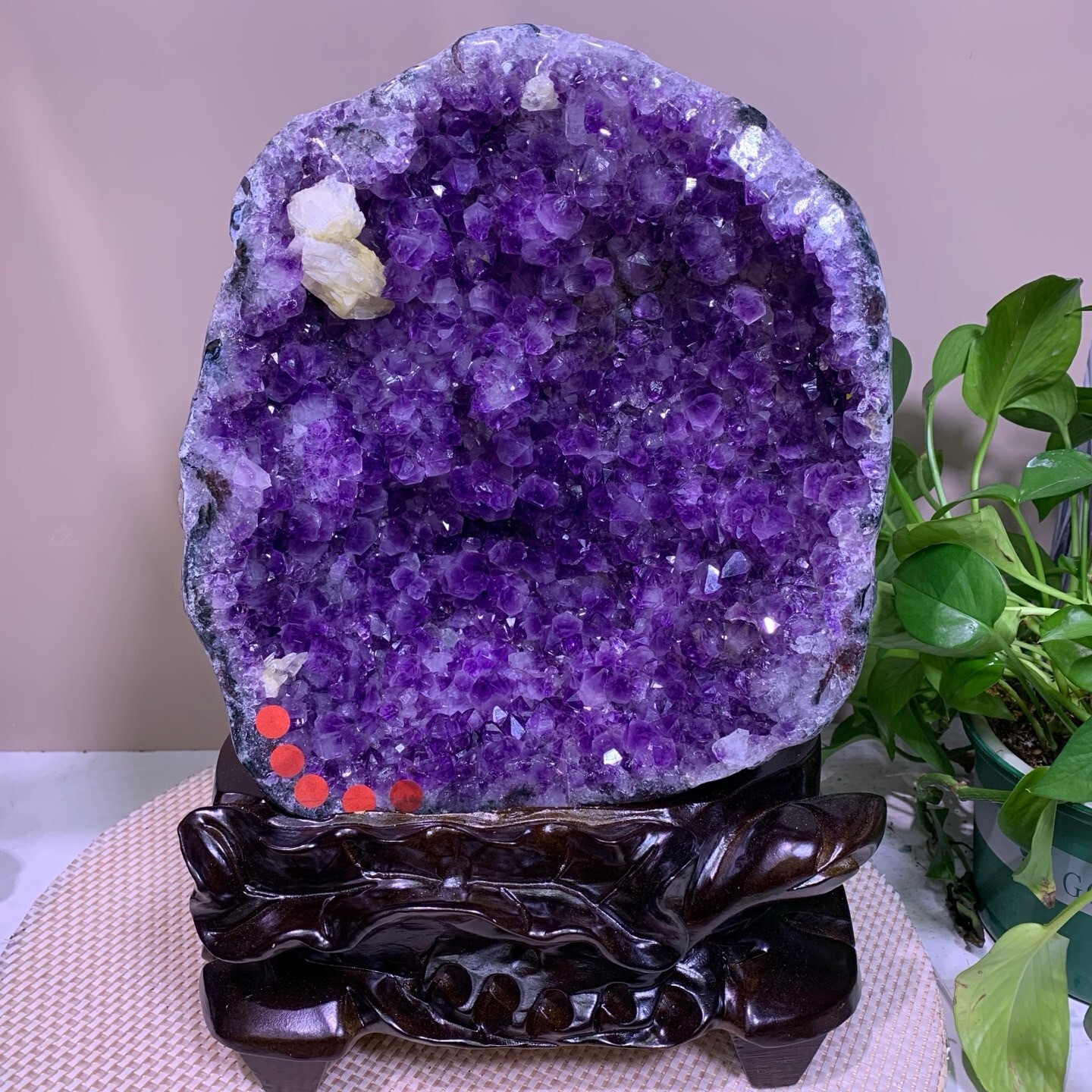 15.43LB Large Natural Amethyst Geode Cathedral Crystal Cluster Specimen Healing