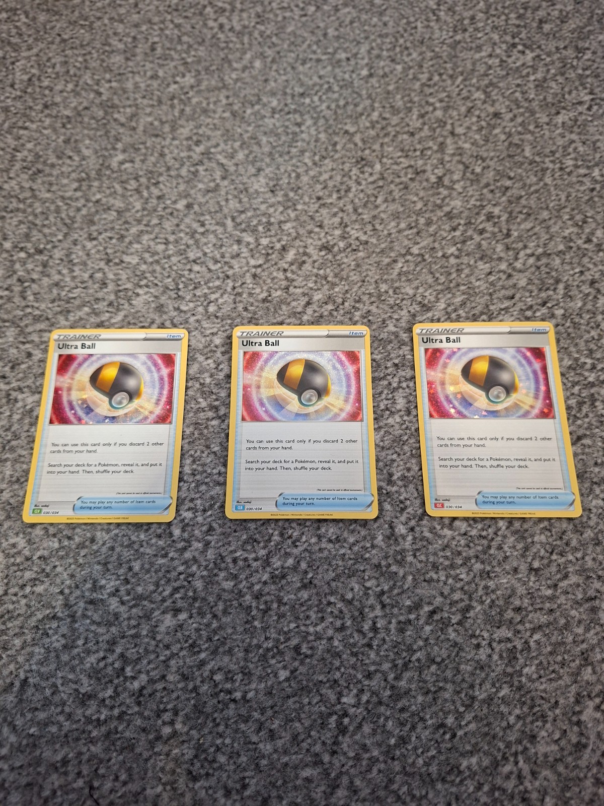 3x Pokemon Classic Premium box set card Ultra Ball 030/034 CLV CLB CLC Holo
