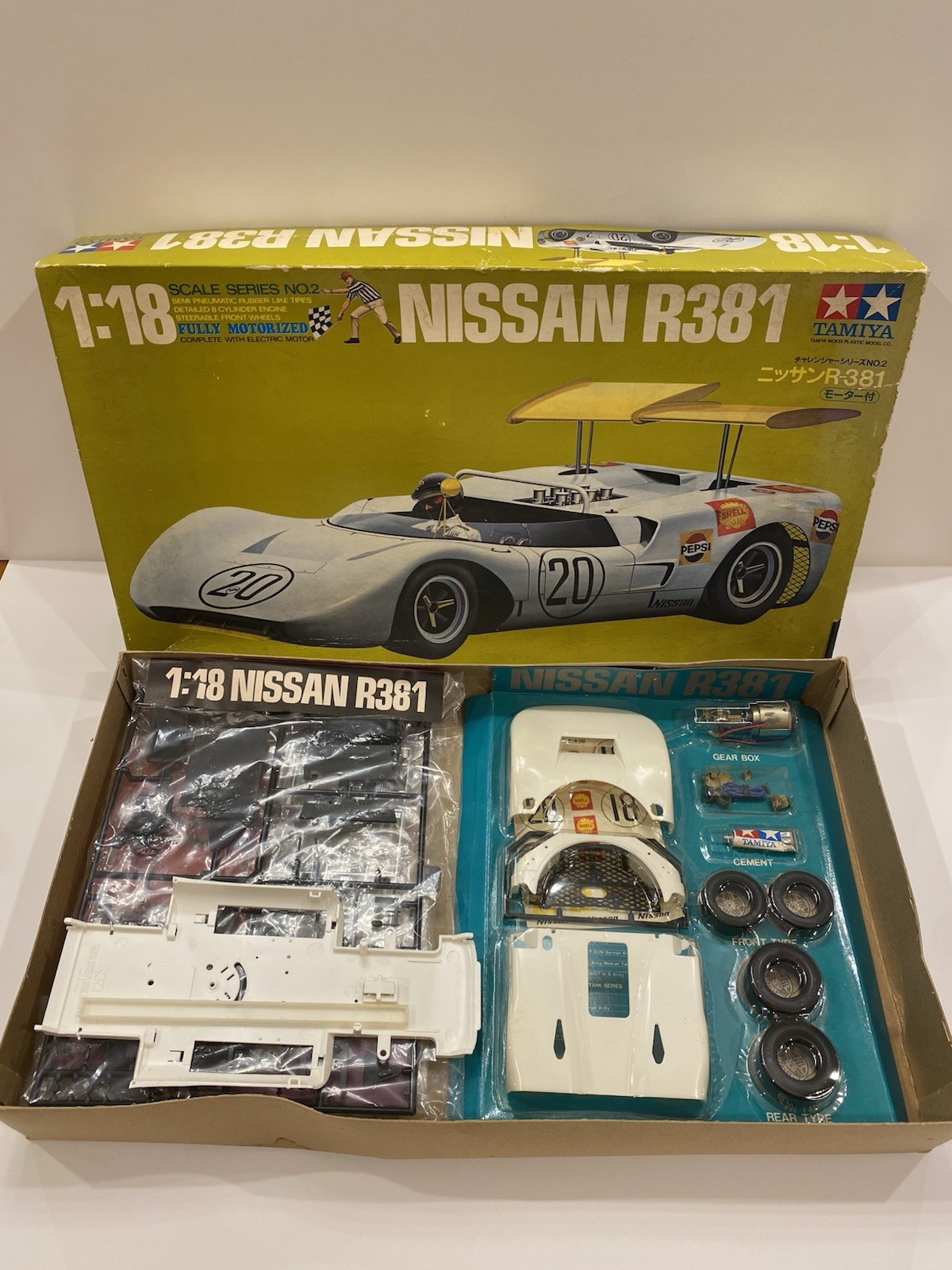 Vintage Tamiya Nissan R-381 1/18 Scale Motorized Kit Vintage Tamiya Nissan R-381 1/18 Scale Motorized Kit