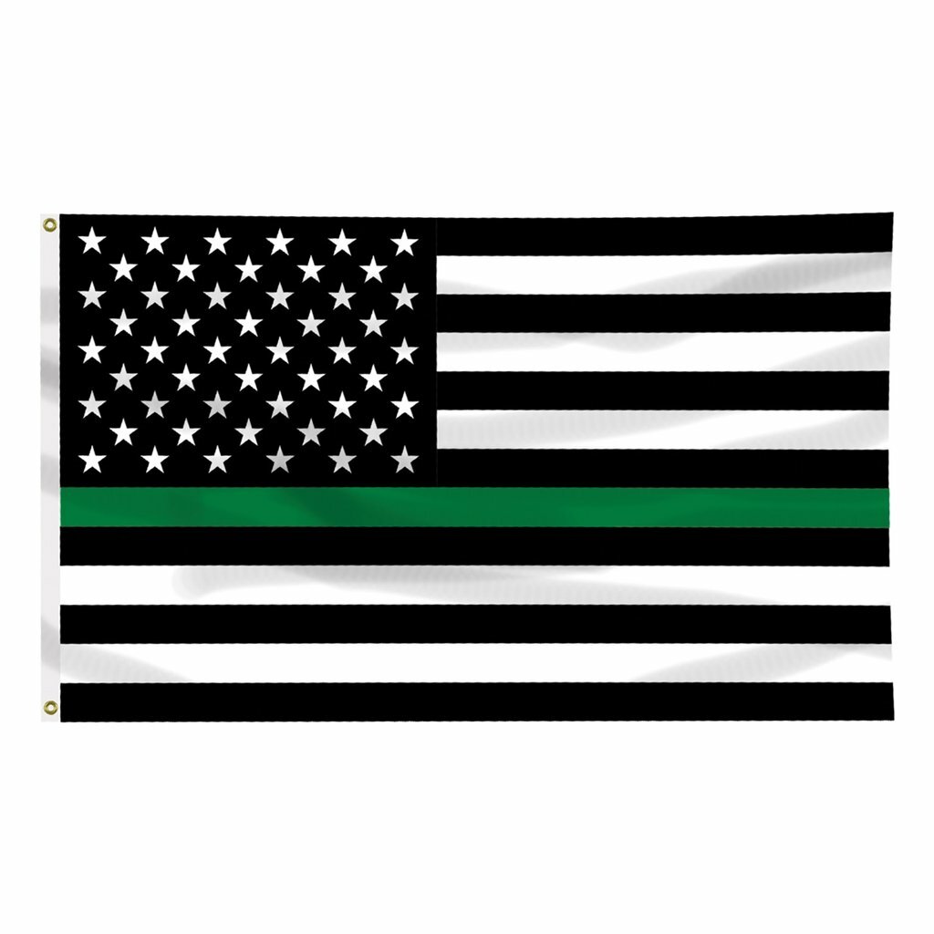 Thin Green Line Flag 3ft X 5ft  Support Military  