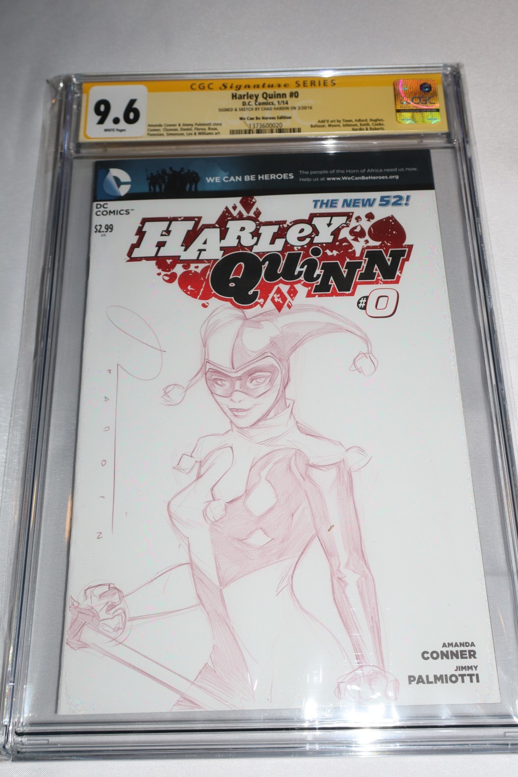 CGC SS 9.6 Harley Quinn 0 Sketch 1 Comic Art Signed Chad Hardin Original OOAK CGC SS 9.6 Harley Quinn 0 Sketch 1 Comic Art Signed Chad Hardin Original OOAK