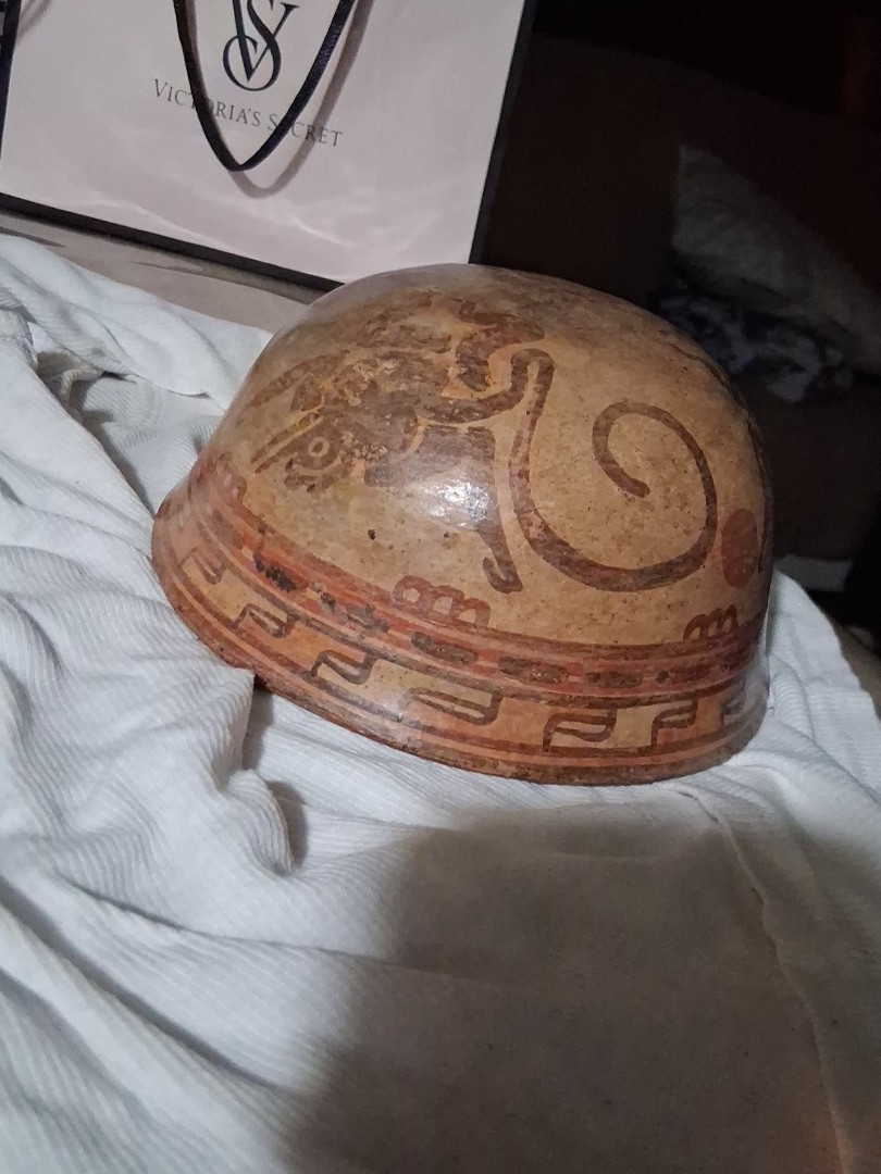 pre columbian pottery bowl mayan 