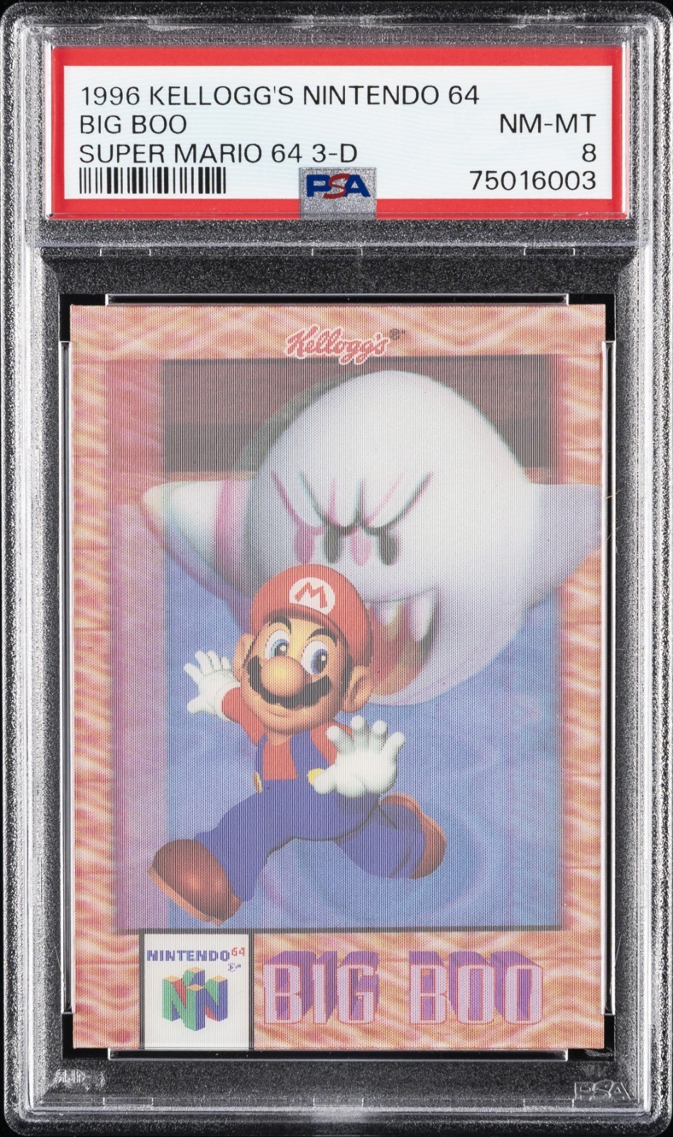 1996 KELLOGG'S NINTENDO 64 SUPER MARIO 64 3-D BIG BOO PSA 8