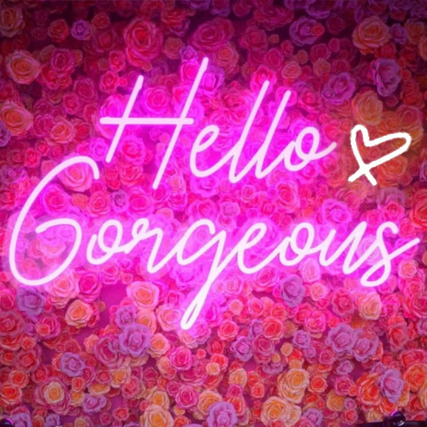 Hello Gorgeous Neon Sign Hello Beautiful Pink LED Neon Lights for Home Wedding B