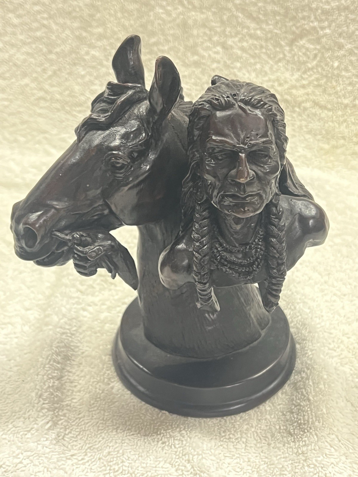 Indian Chief & Horse Bronze #O