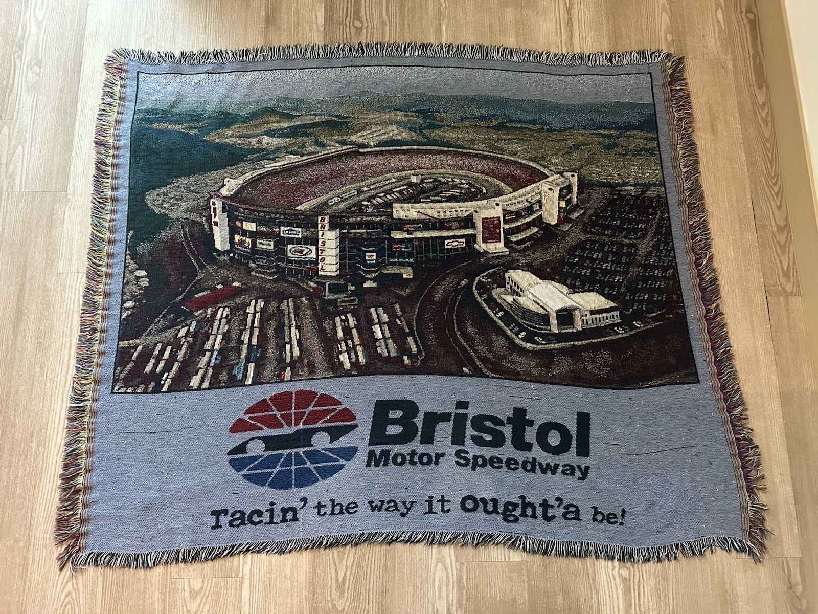 Vintage Bristol Motor Speedway Throw Blanket Racing Nascar