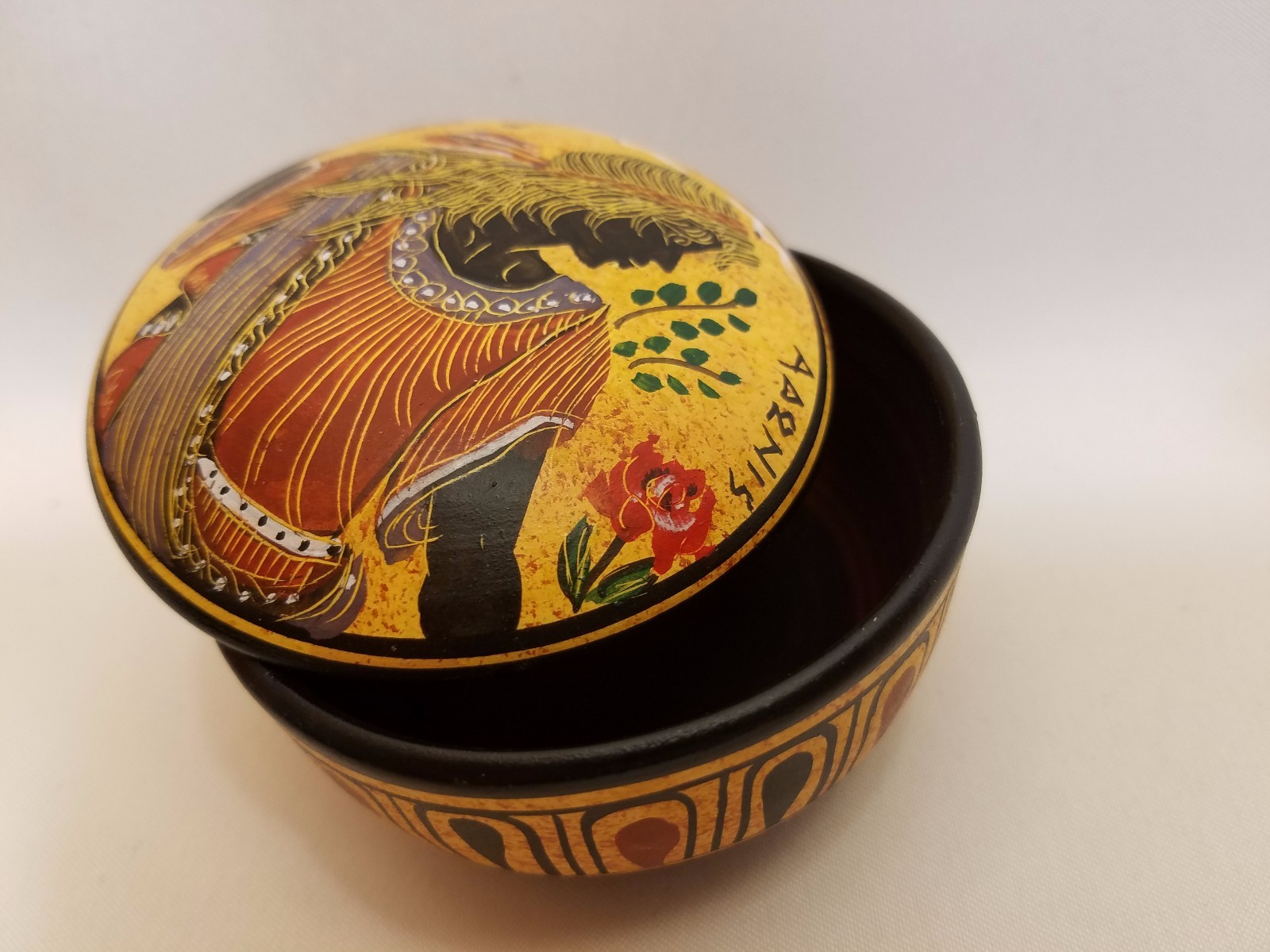 Greek Mythology Adonis Rare Hellenic Ancient Art Pottery Jewelry Case