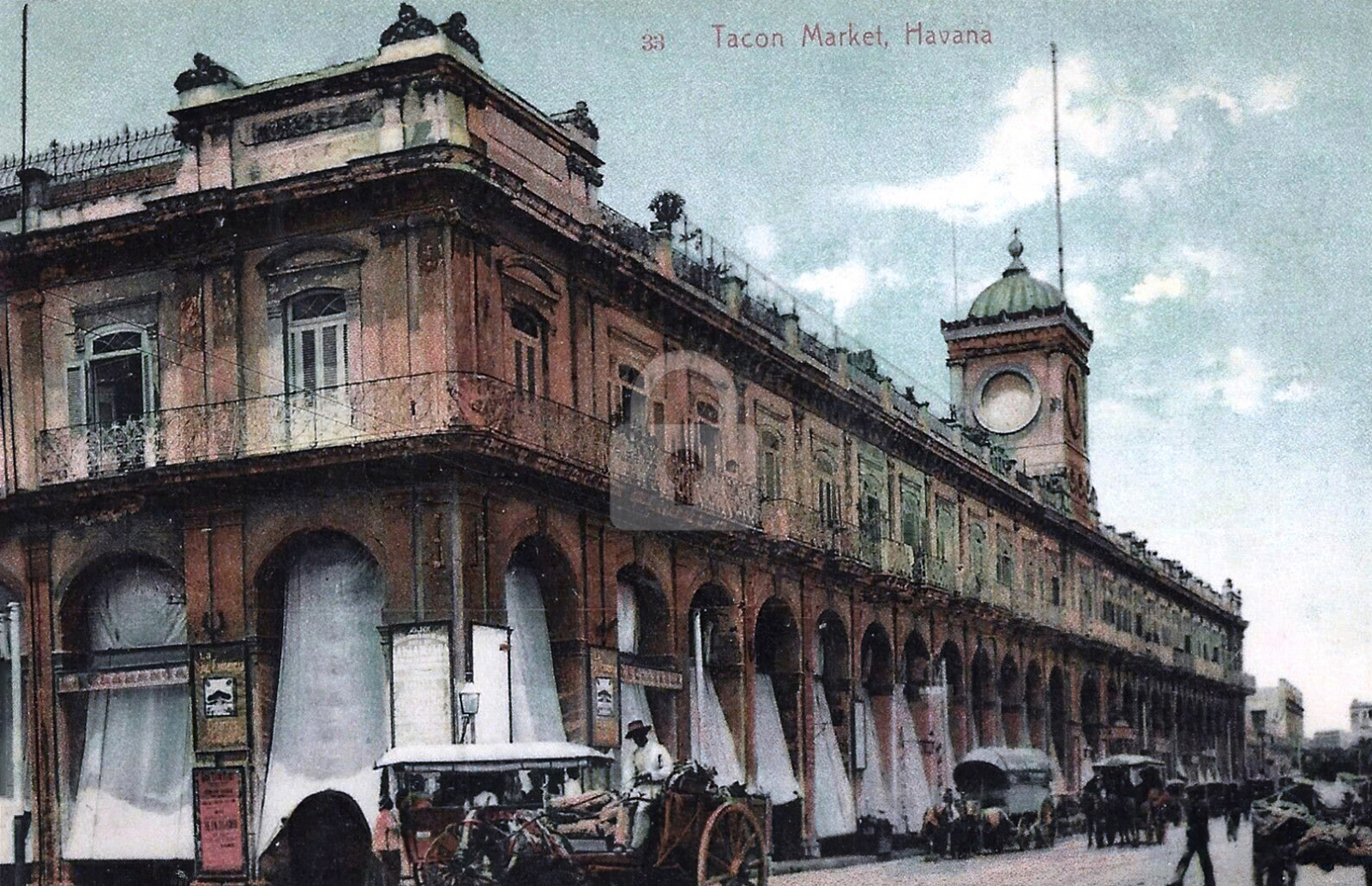 Havana, Cuba, Tacon Market RPPC Photo Postcard Copy