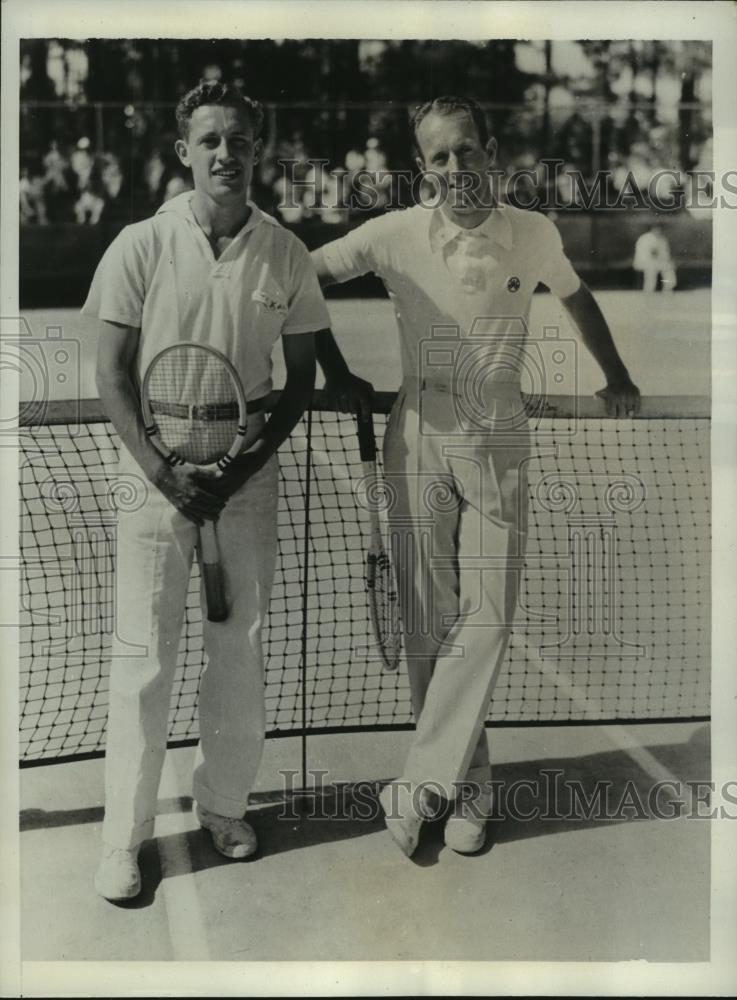 1936 Press Photo Hal Surface & Wilmer Allison at Semi-finals match - nes56041