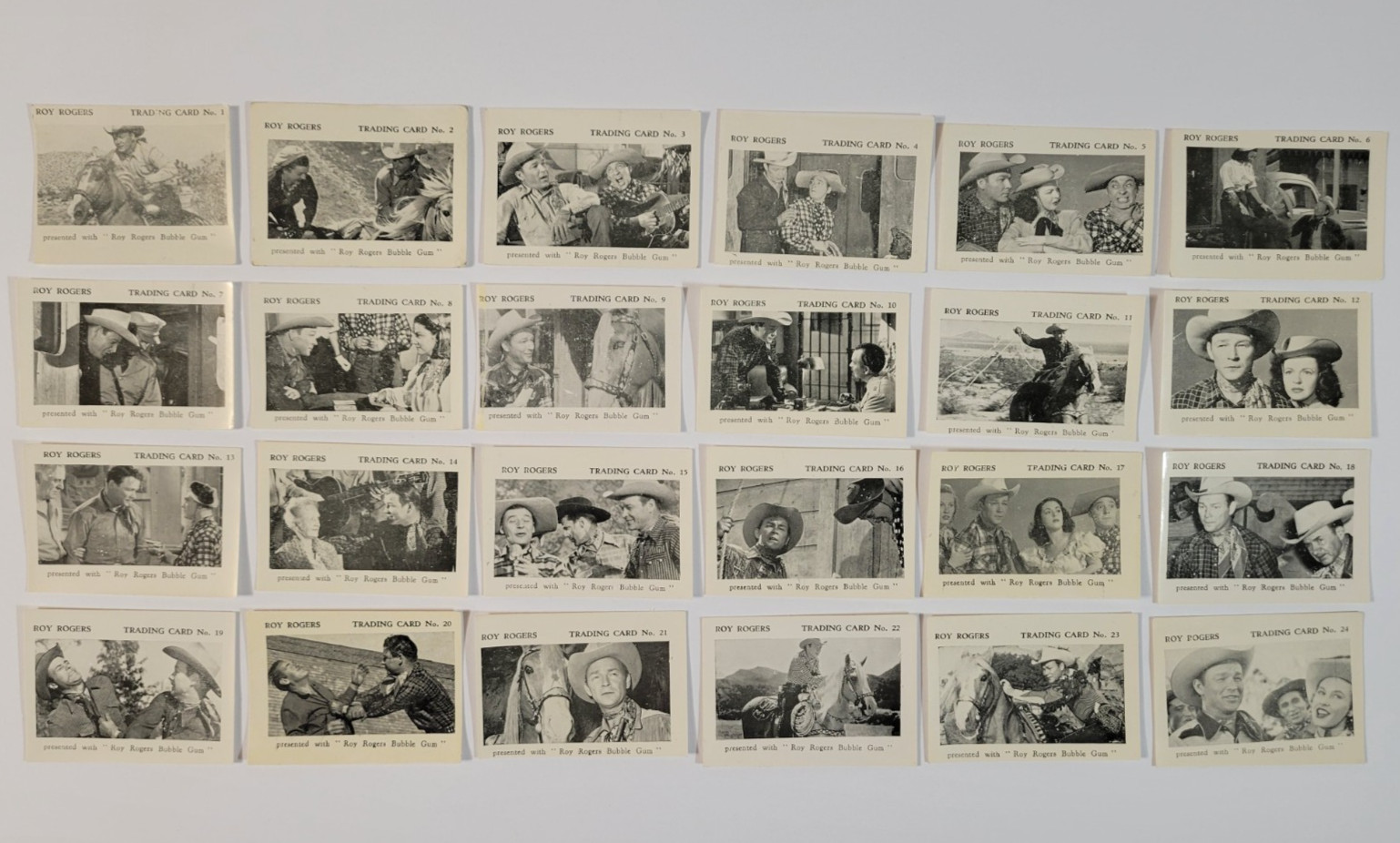 1955 ROY ROGERS Complete BUBBLE GUM TRADING CARD SET 24 South Of Caliente COWBOY