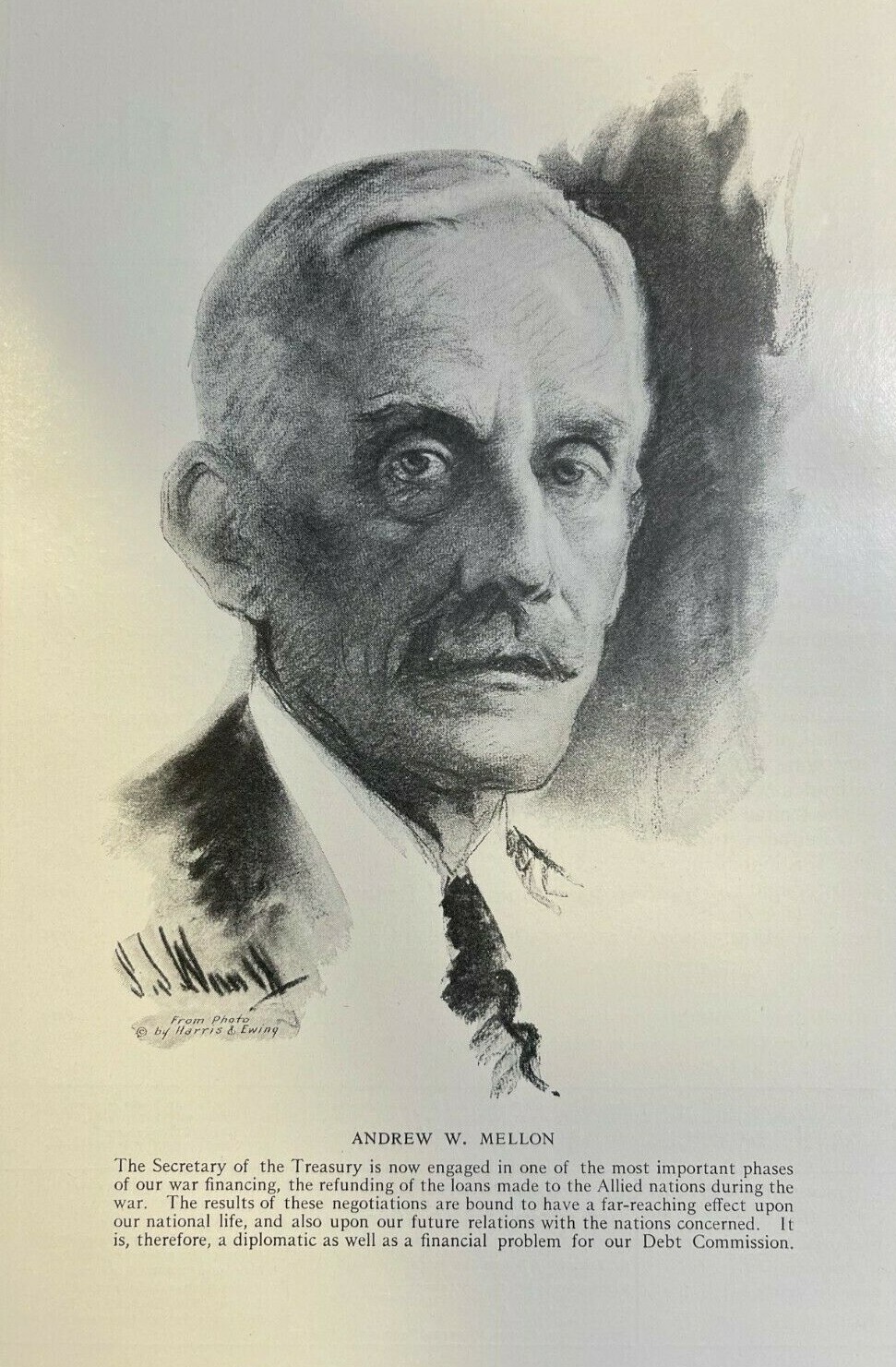 1925 Vintage Magazine Illustration Andrew W. Mellon Secretary of the Treasury 1925 Vintage Magazine Illustration Andrew W. Mellon Secretary of the Treasury