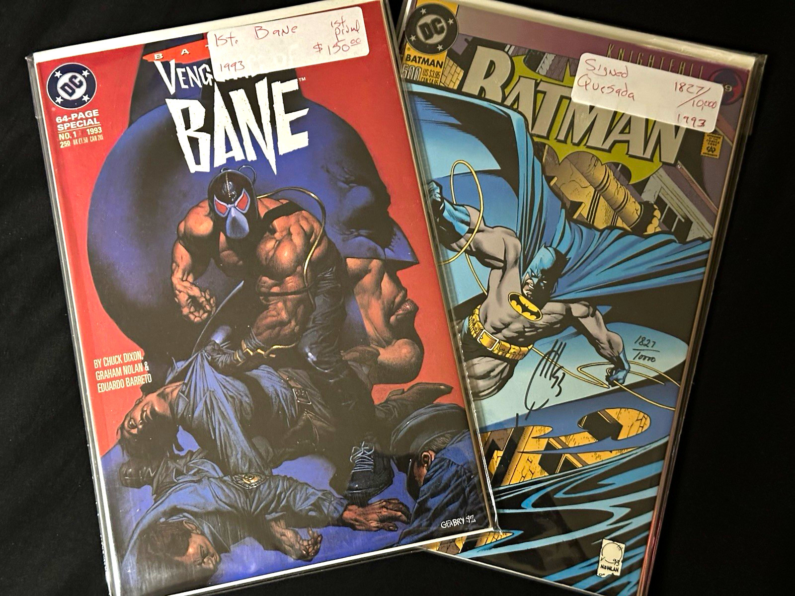 Vengeance of Bane #1 (1st print) & Batman 500 signed Quesada lot