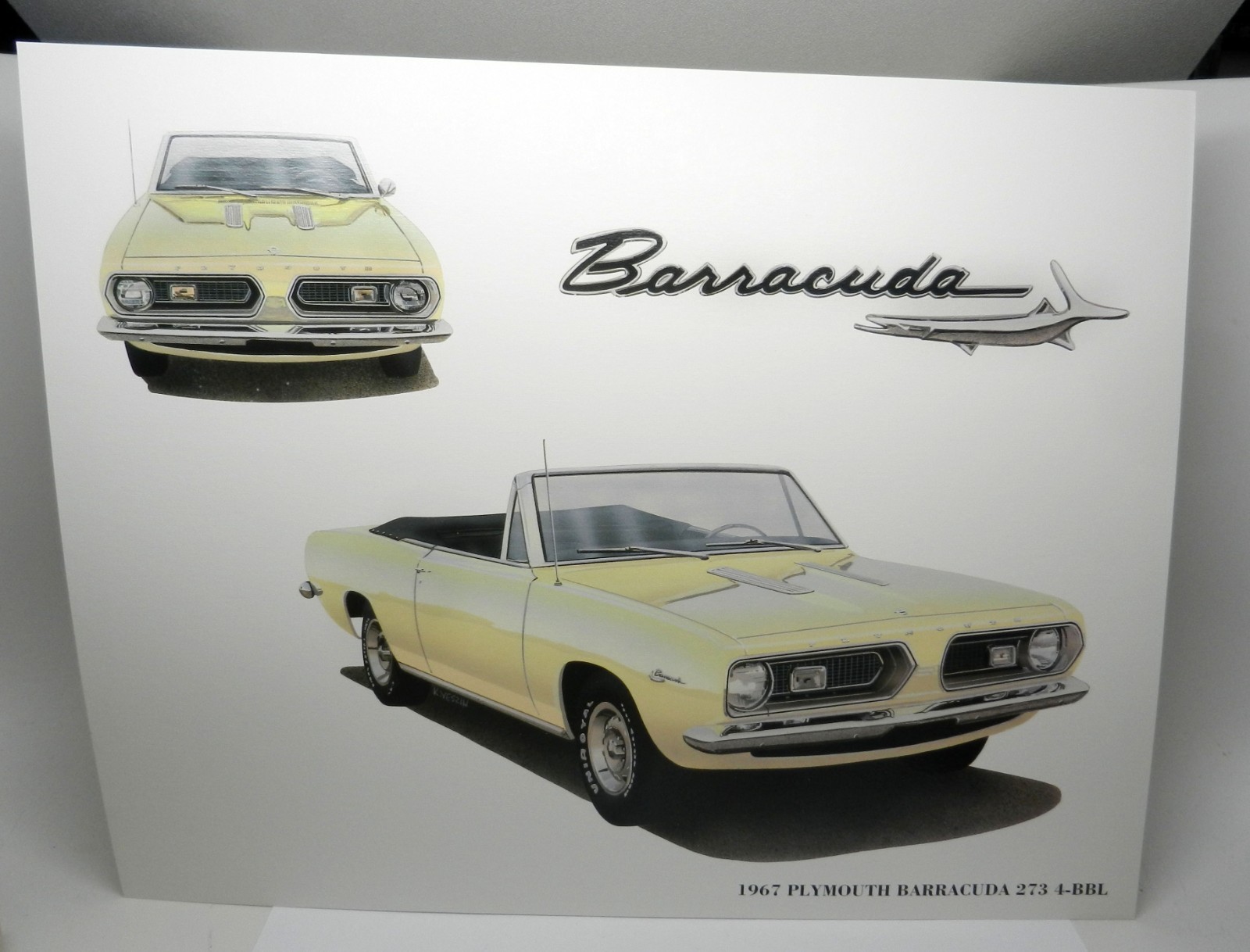 1967 Plymouth Barracuda Convertible Art Dealer Print Lithograph 11 X 14 Mopar 1967 Plymouth Barracuda Convertible Art Dealer Print Lithograph 11 X 14 Mopar
