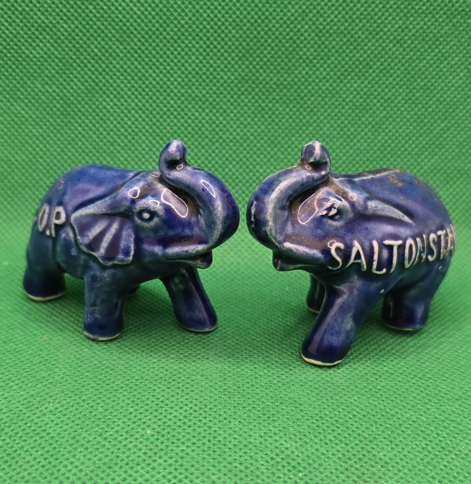 Pair of Vintage Leverett Saltonstall Ceramic GOP Elephants US Senator 2\
