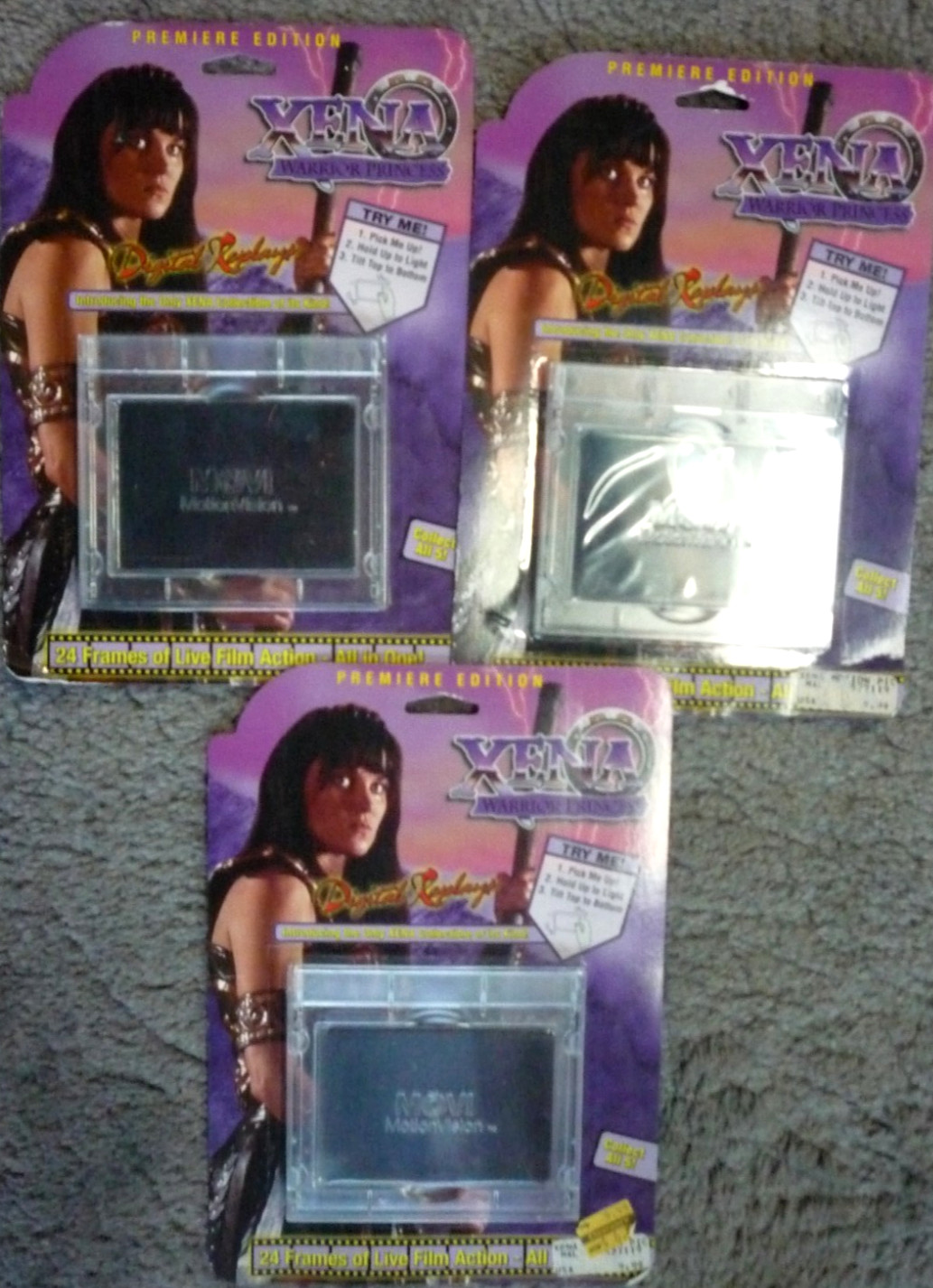 Vintage Xena Warrior Princess Digital Replays 1998 Motion Vision Lot of 3 NEW