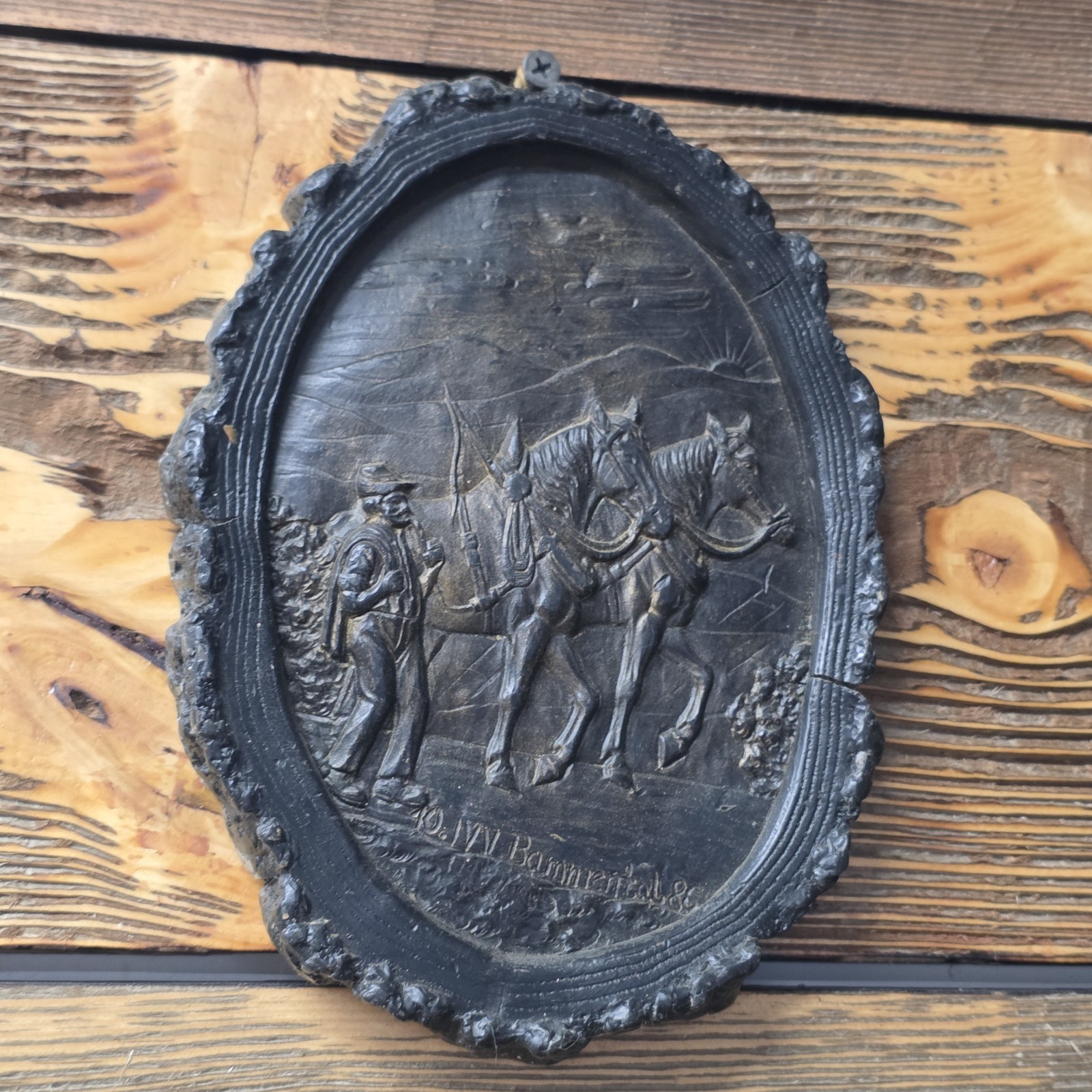 Vintage 1986 German Wax wall art / folk art