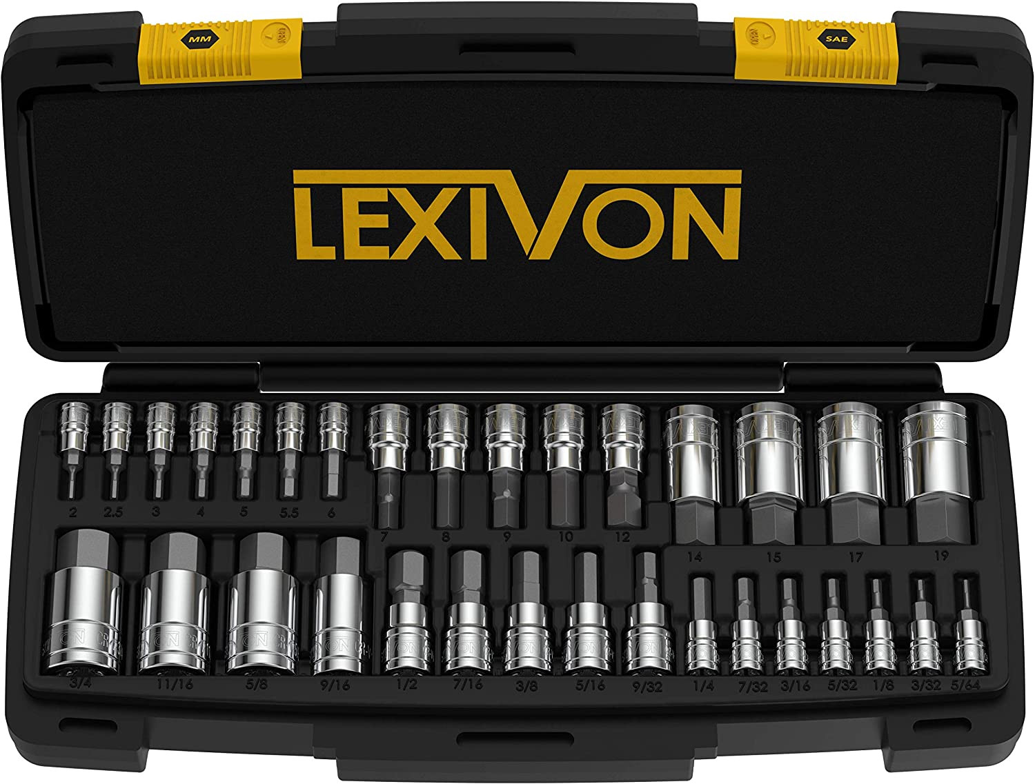 32-Piece HEX Bit Socket Set, S2 Alloy Steel, Storage Case