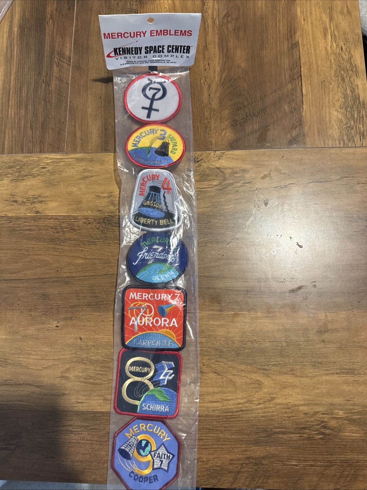 Vintage NASA Mercury Emblems 7 Patch Set – Kennedy Space Center A-B Emblem NOS