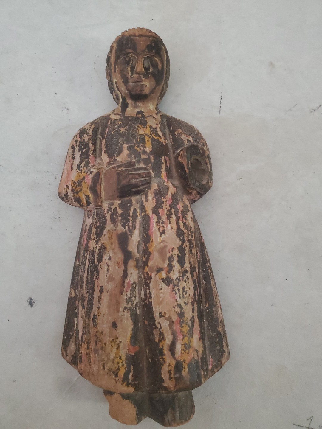 antique Hand carved 19th Century Spanish Colonial santo figure 8\