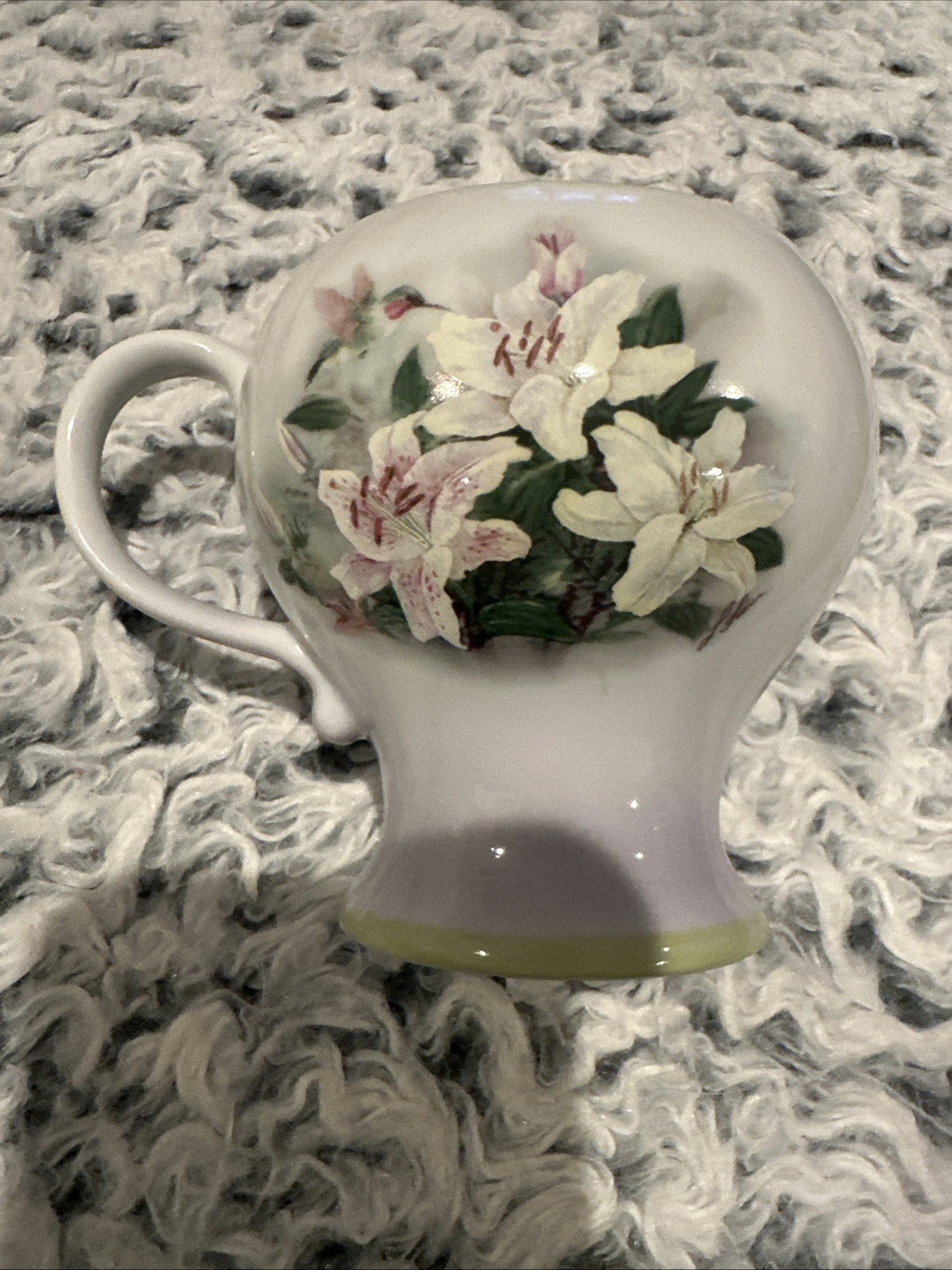Vintage Lena Lici Hummingbird And Lillies Coffee Mug 