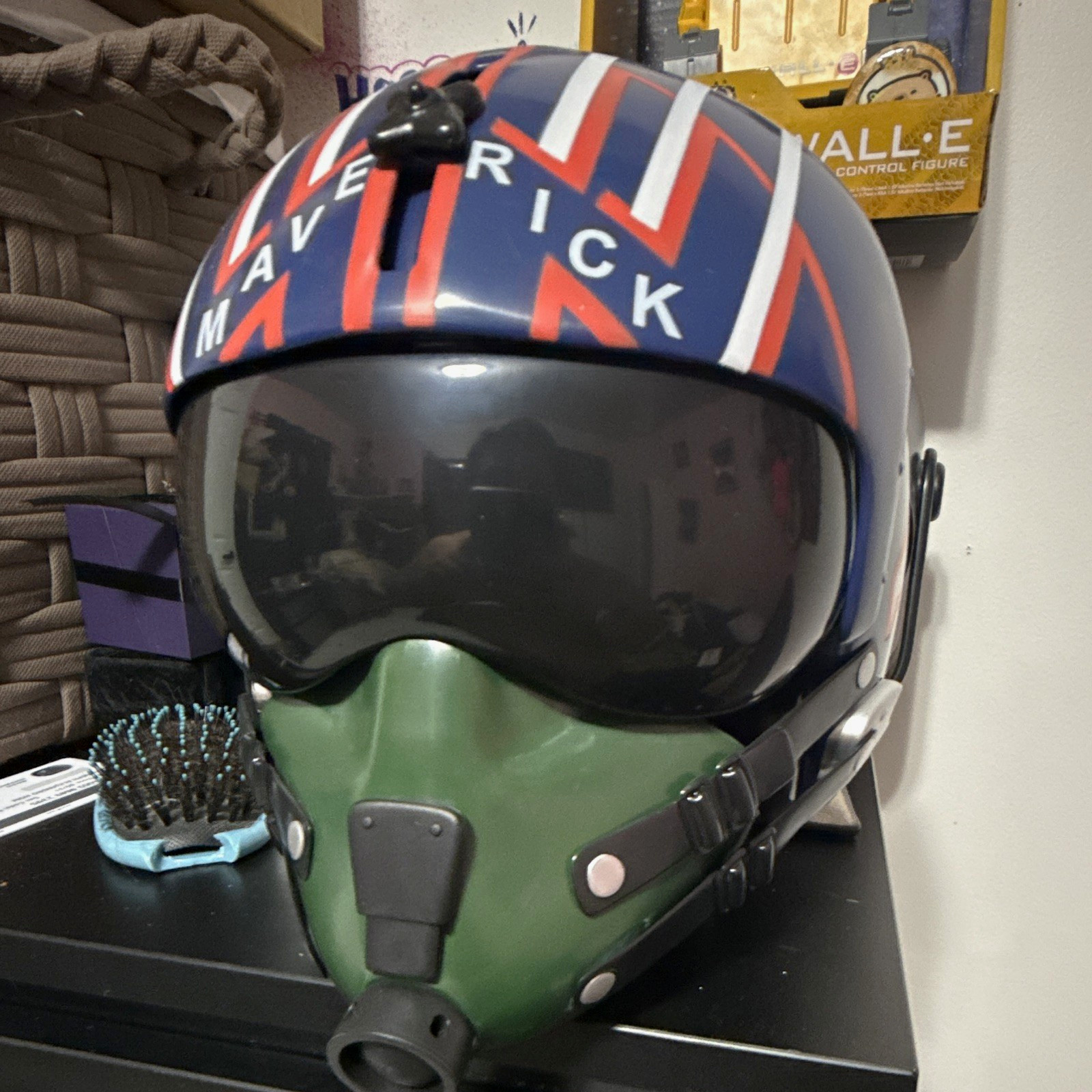Maverick Top Gun Pilot Helmet popcornw/ Visor & Oxygen Mask - Militaria Theme 30