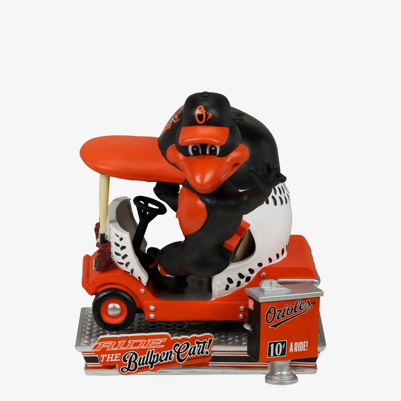 The Oriole Bird Baltimore Orioles Bullpen Cart Bobblehead MLB Baseball