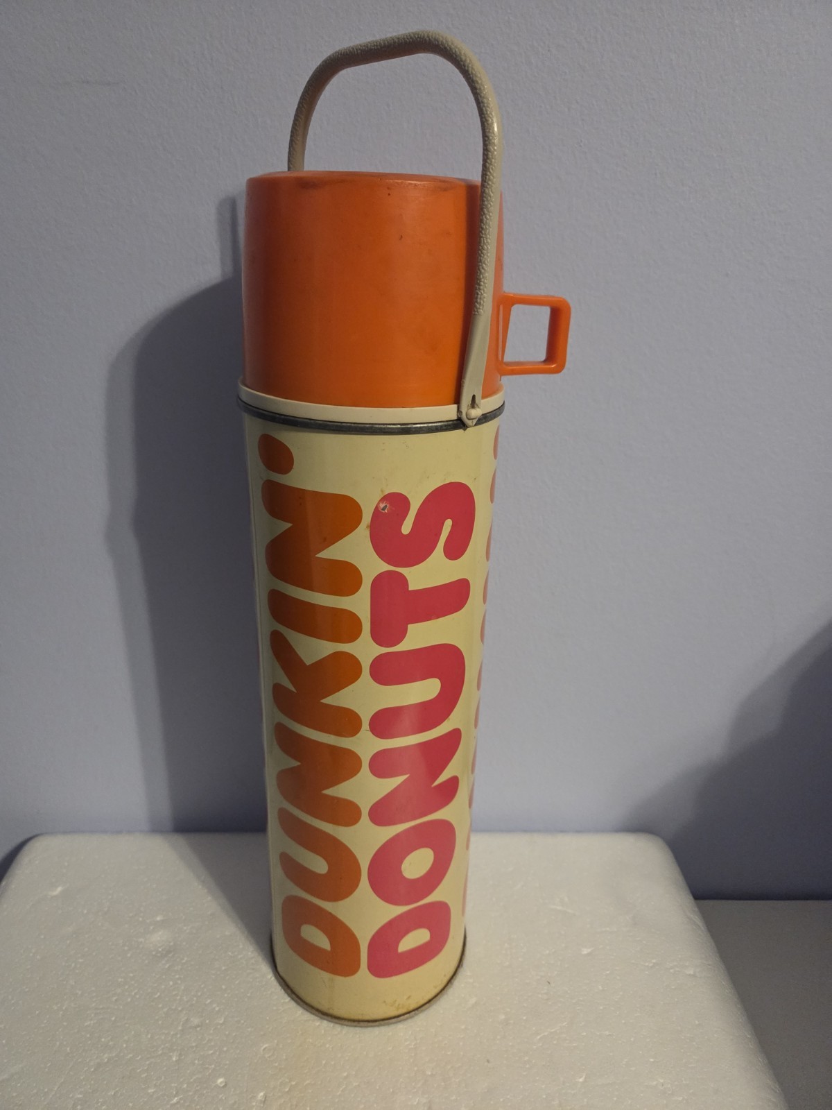 Vintage 1980s Thermos Dunkin Donuts Coffee Travel Mug Classic Logo RARE