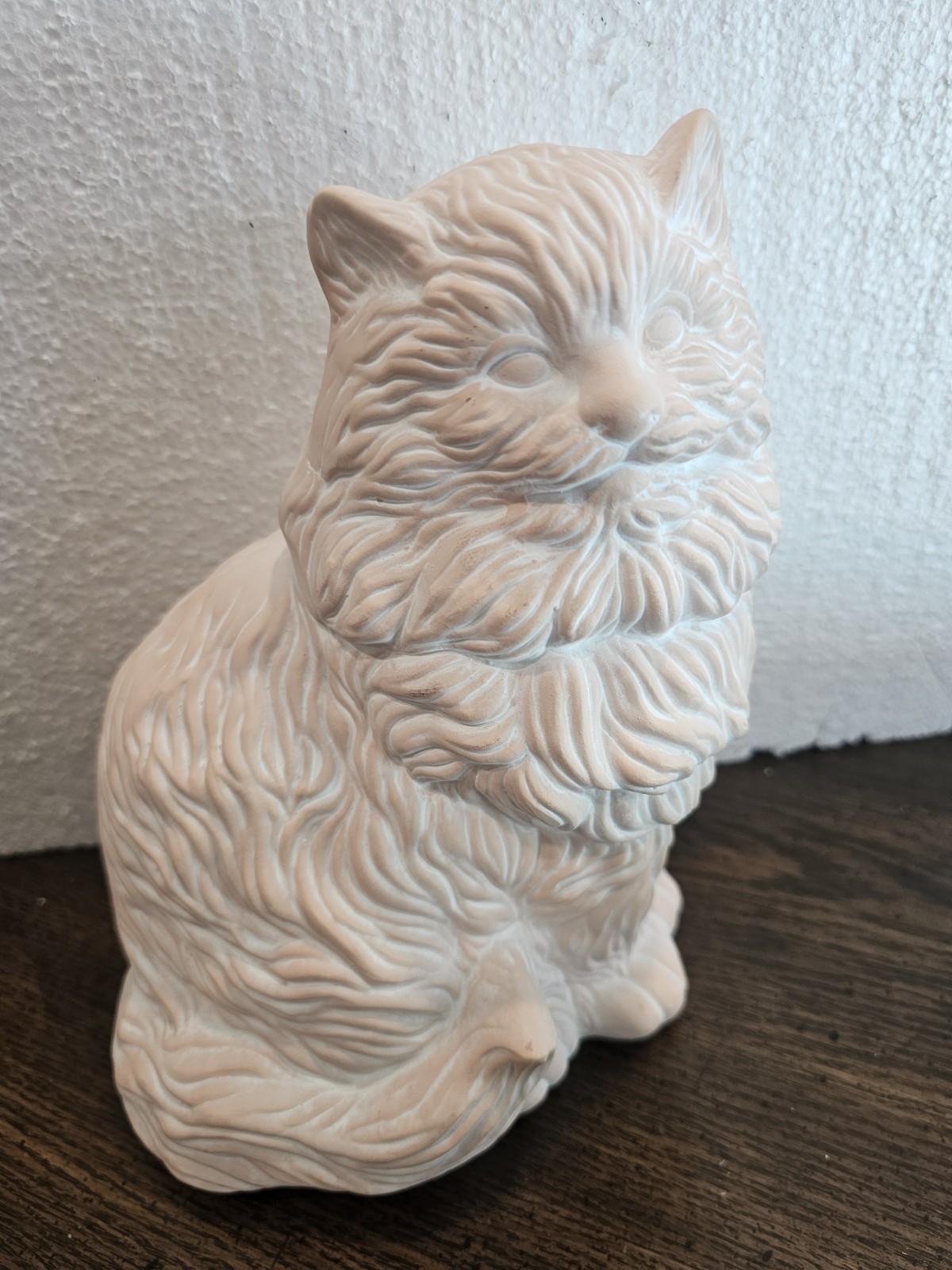 Vintage Light Pink Ceramic Cat 1980\'s 9\ Vintage Light Pink Ceramic Cat 1980\'s 9\