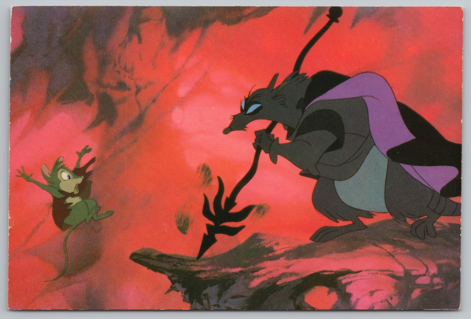 Brutus the Centurion Attacks Mrs. Brisby Secret of NIMH 1982 Movie Postcard 4x6