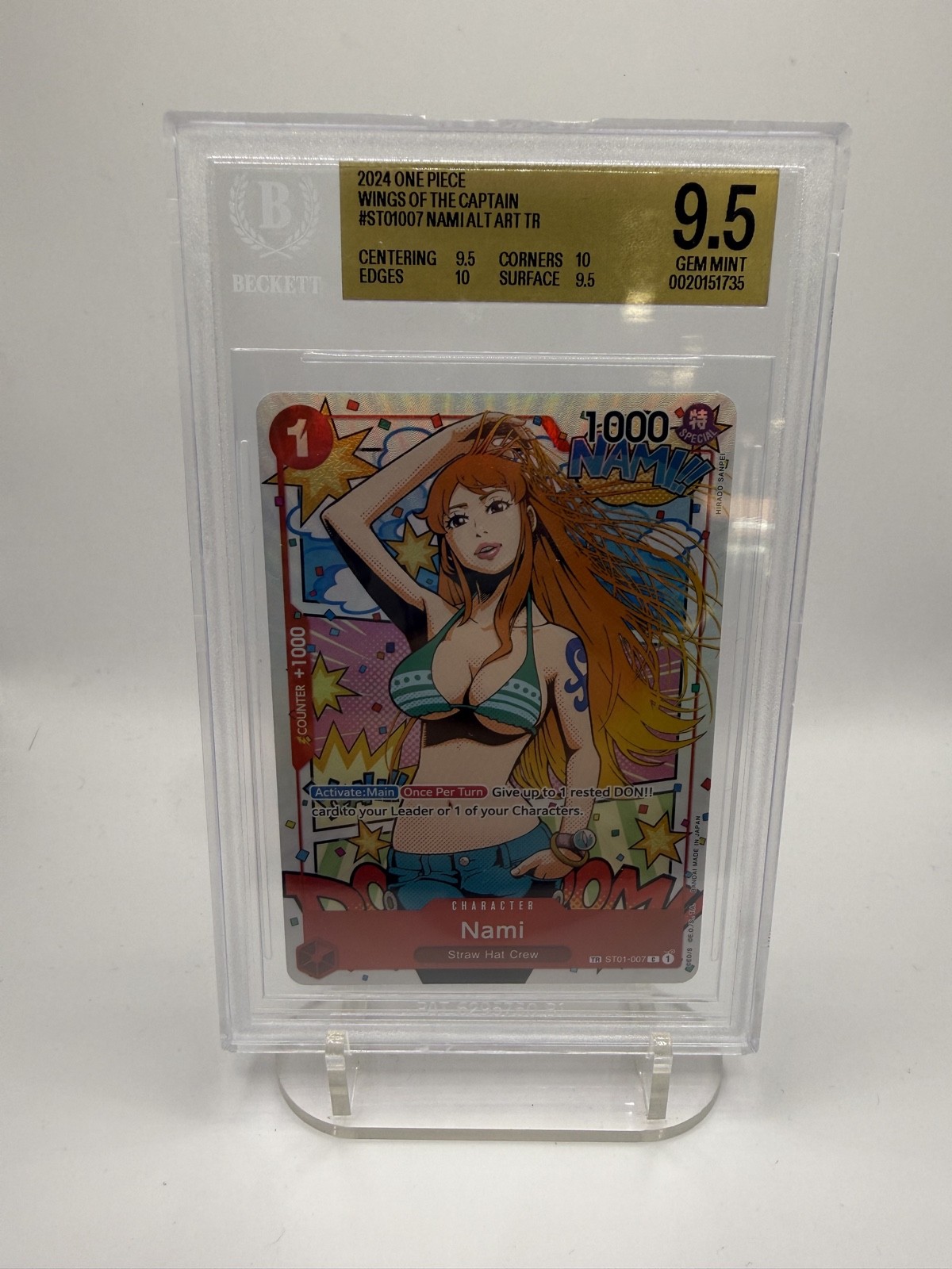 Nami (TR) St01-007 Wings of the Captain Foil BGS 9.5