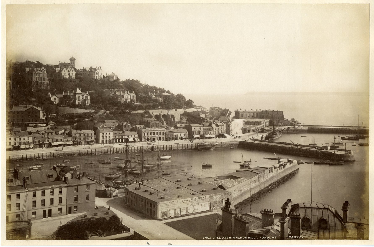 J.V., UK, Torquay, Vane Hill from Waldon Hill Vintage Albums Print.  Print 