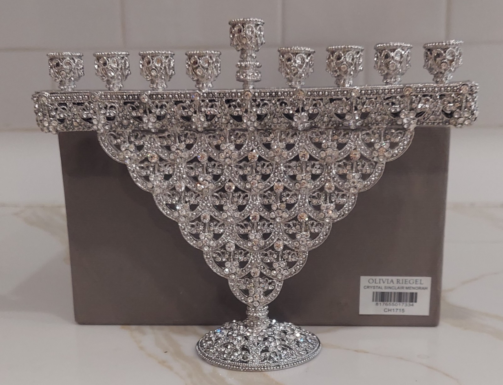 Olivia Riegel Crystal Sinclair Menorah, CH1715, BRAND NEW