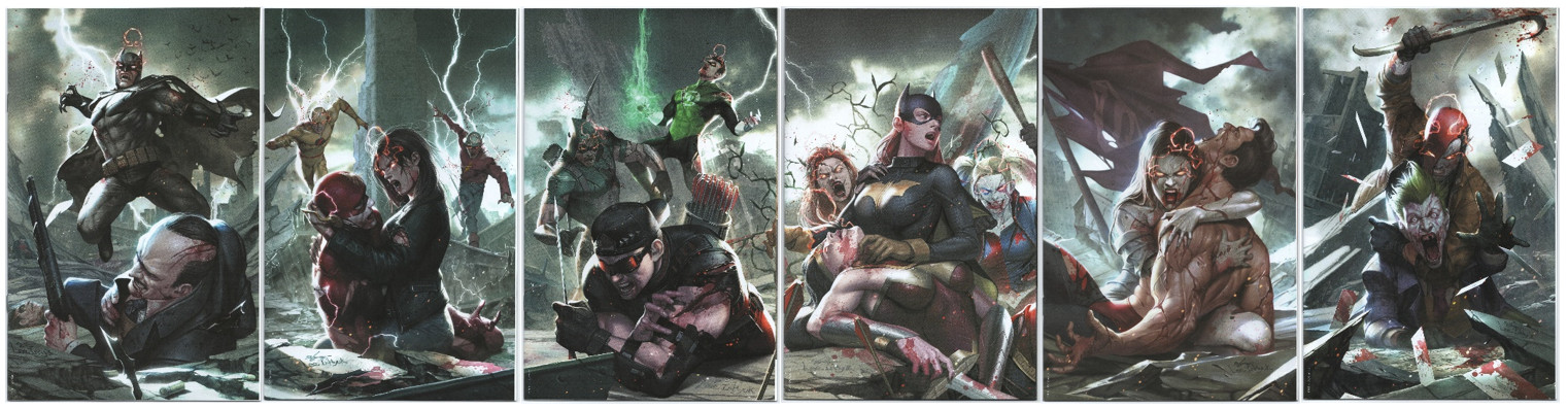DCeased #1 2 3 4 5 6 Inhyuk Lee VIRGIN Midtown CONNECTING COVER Set Lot DCeased #1 2 3 4 5 6 Inhyuk Lee VIRGIN Midtown CONNECTING COVER Set Lot