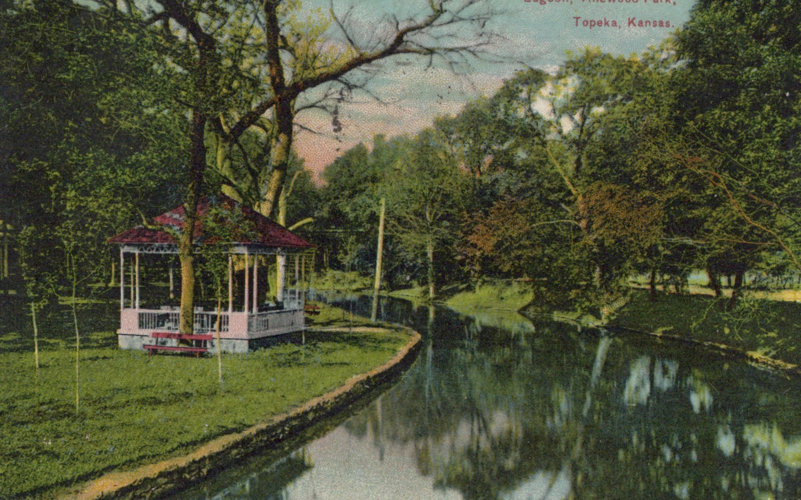 Beautiful Park In Topeka Kansas Posted Vintage Divided Back Post Card Beautiful Park In Topeka Kansas Posted Vintage Divided Back Post Card