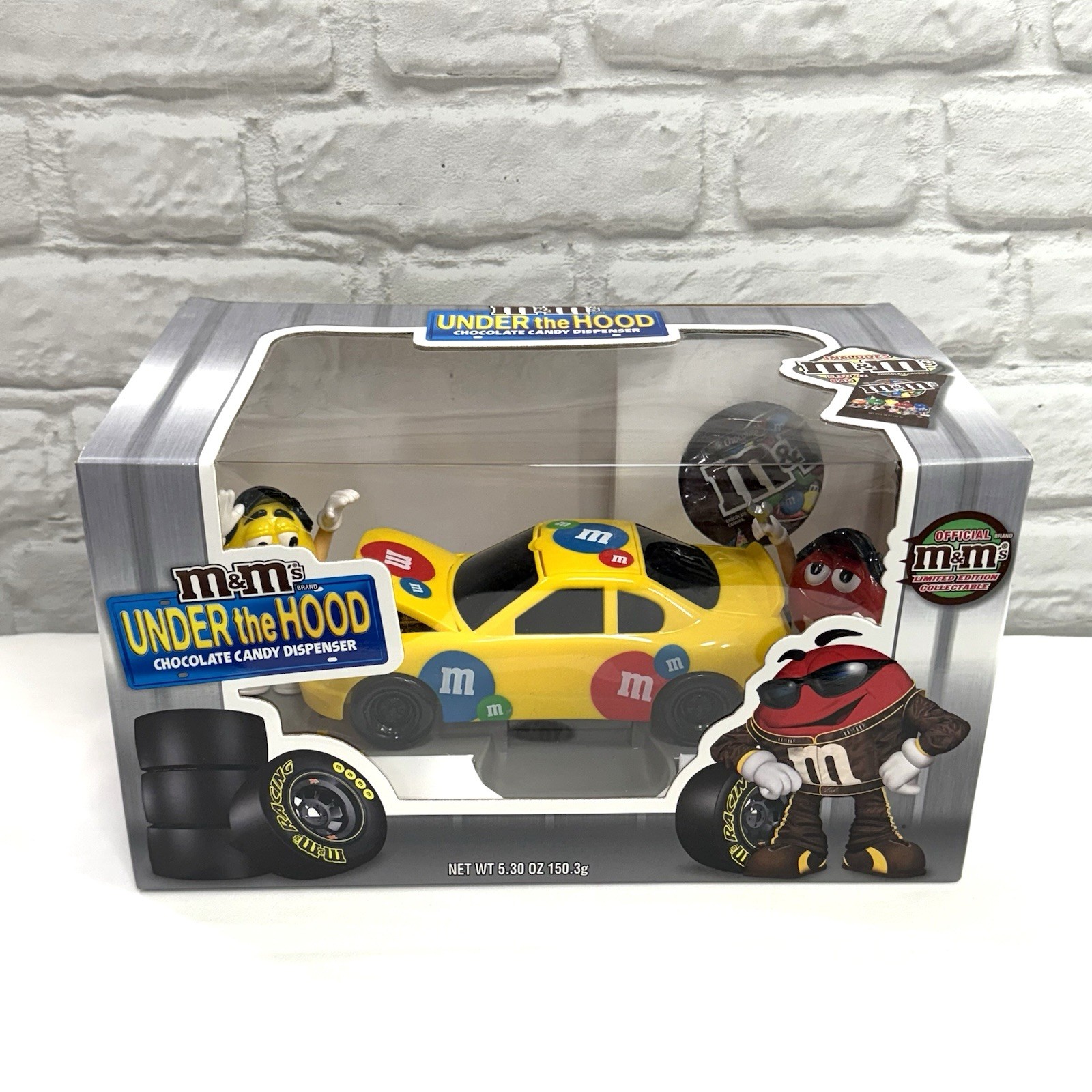 M&M\'s Under The Hood CAR Candy Dispenser Yellow Limited Edition - New In Box