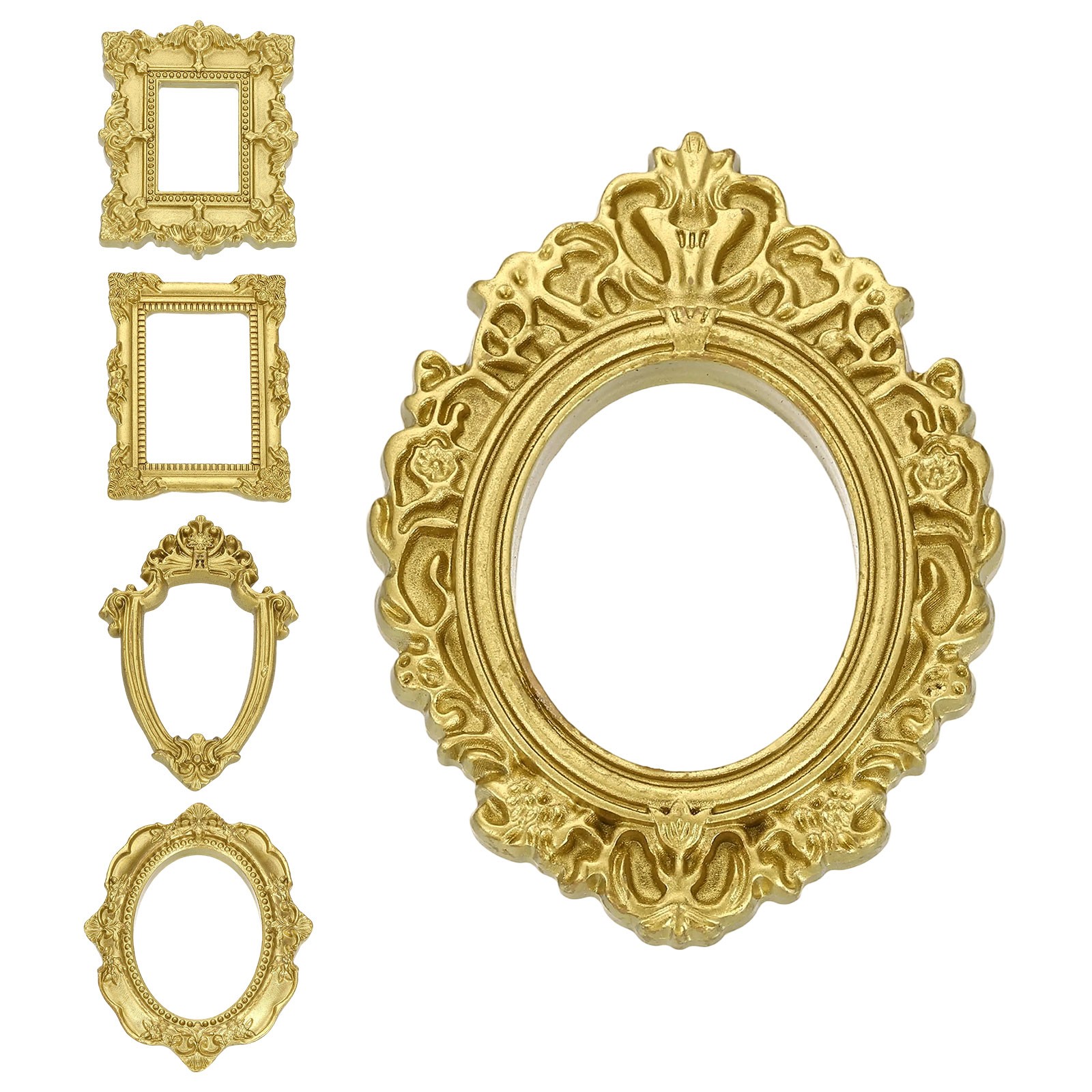 5Pcs Vintage Resin Picture Frames Mini Picture Frames Bronze]