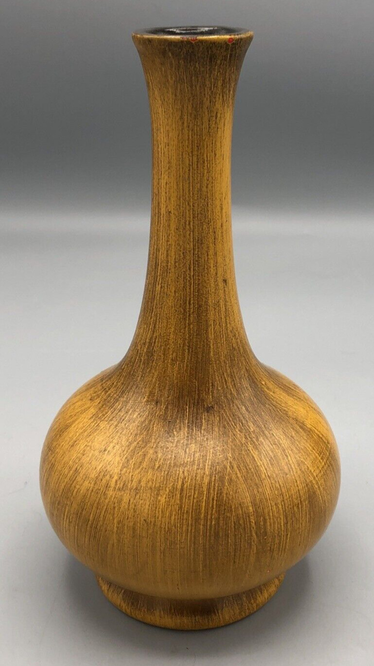 Royal Haeger Pottery Long Necked Vase Brown 7