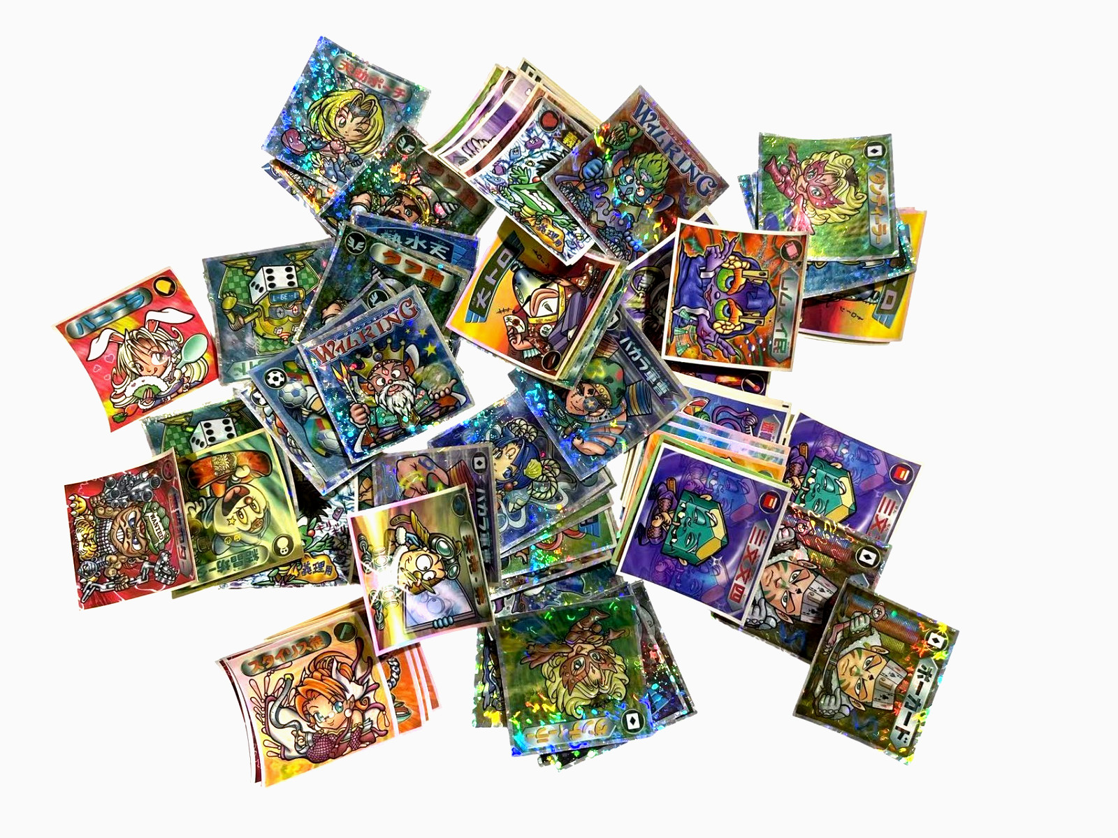 1970s Bikkuriman Stickers 99 Pcs Holo Foil Vintage Japanese Large Lot