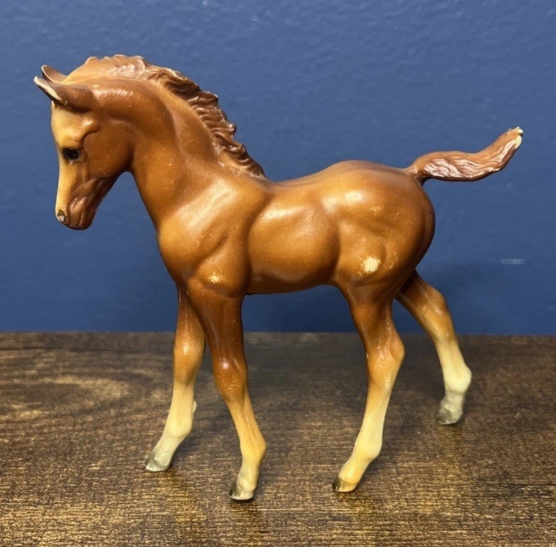 Vintage Breyer Proud Arabian Foal Chestnut Horse Classic #4000 Chalky Brown