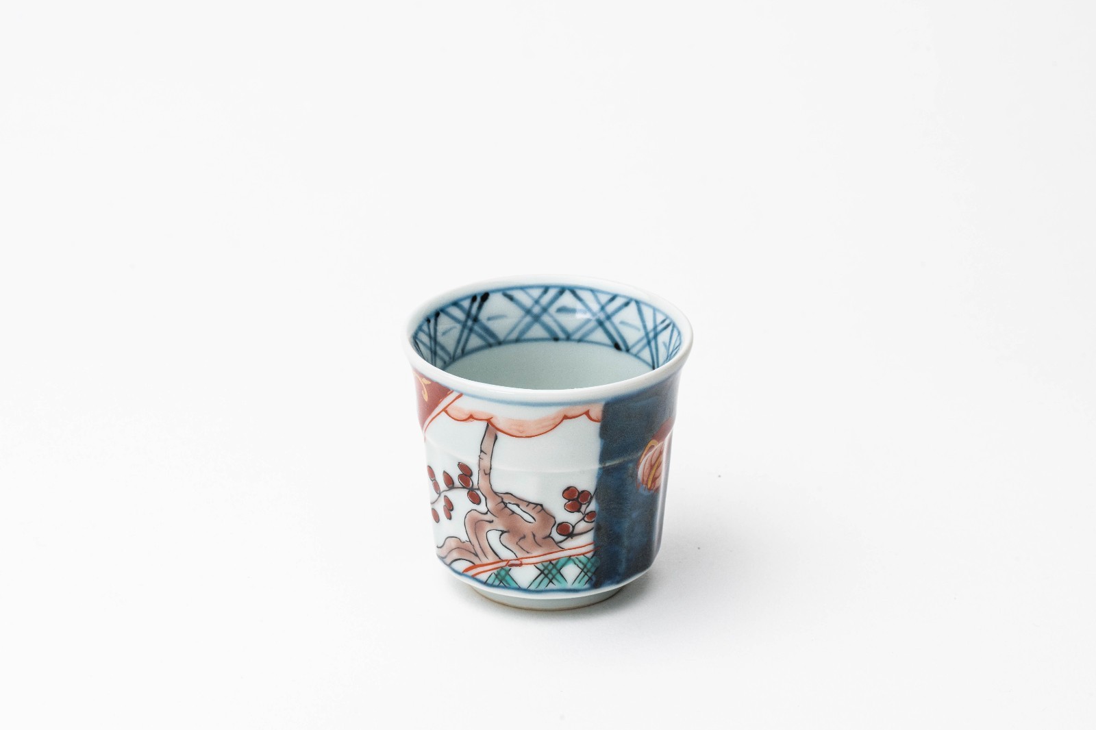 Arita Ware Old Imari Faceted Sake Cup Mentori Miyake Kiln Japan
