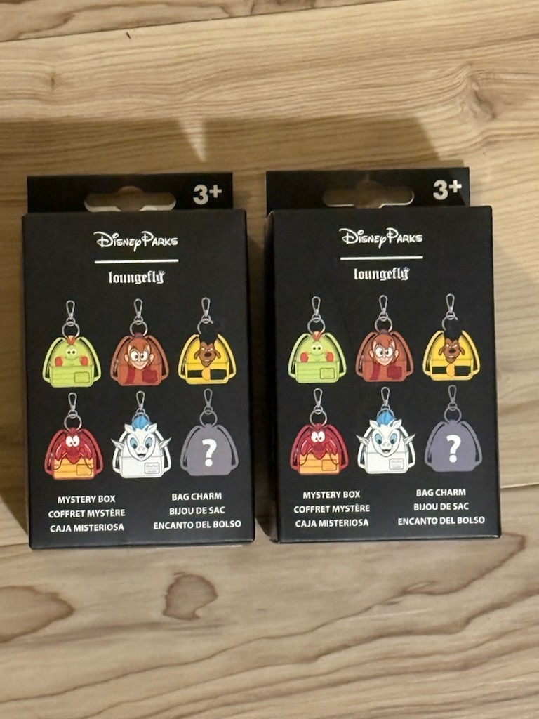 Disney Parks Loungefly Mystery Box Characters Mini Backpack Bag Charm Lot Of 2