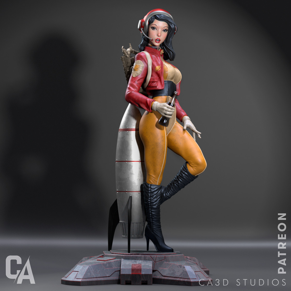 1:6 Retro Pin-Up Astronaut Girl Sci-Fi Fan Art UNPAINTED Resin Garage Kit