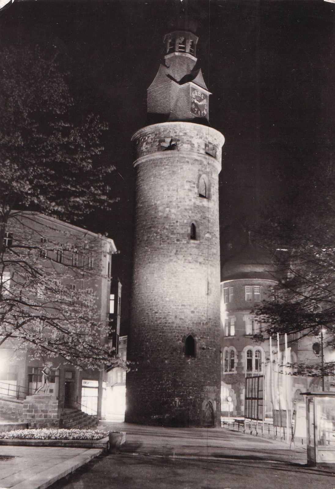 Postcard - (GDR) - Halle (Saale) - Leipzig Tower - real photo - 1975