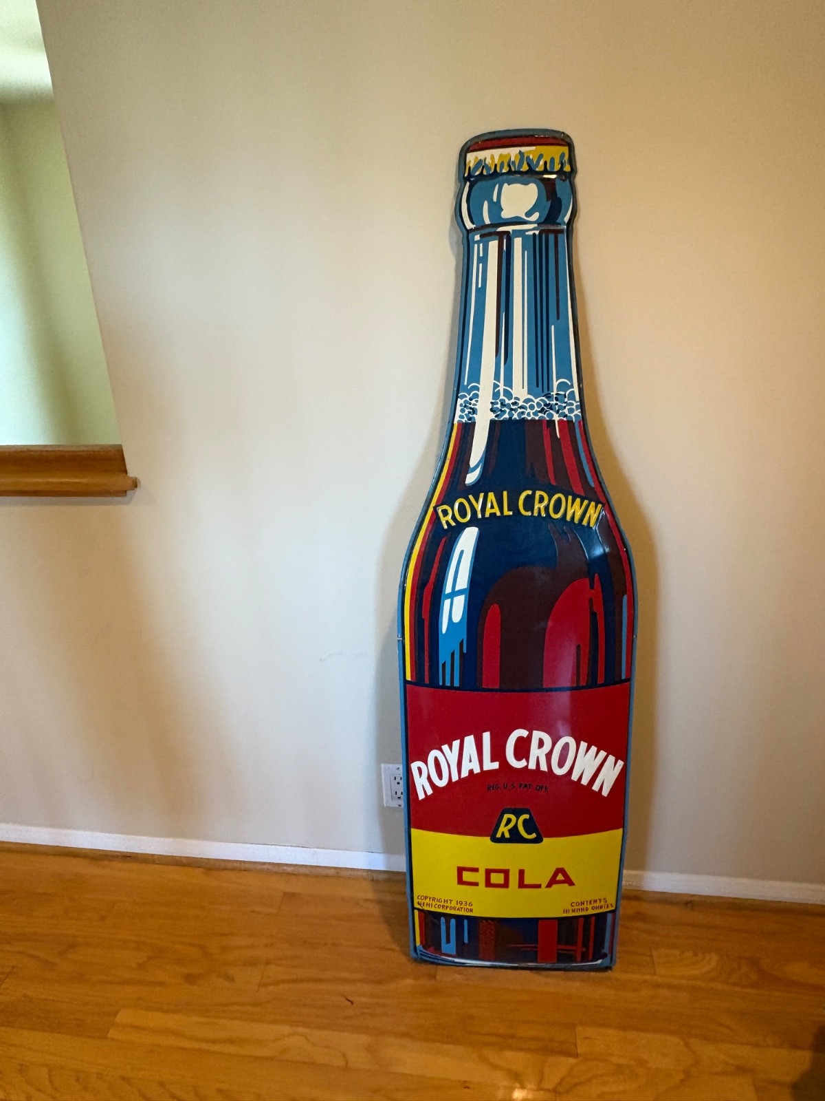 Original 1936 Royal Crown Metal Sign Original 1936 Royal Crown Metal Sign