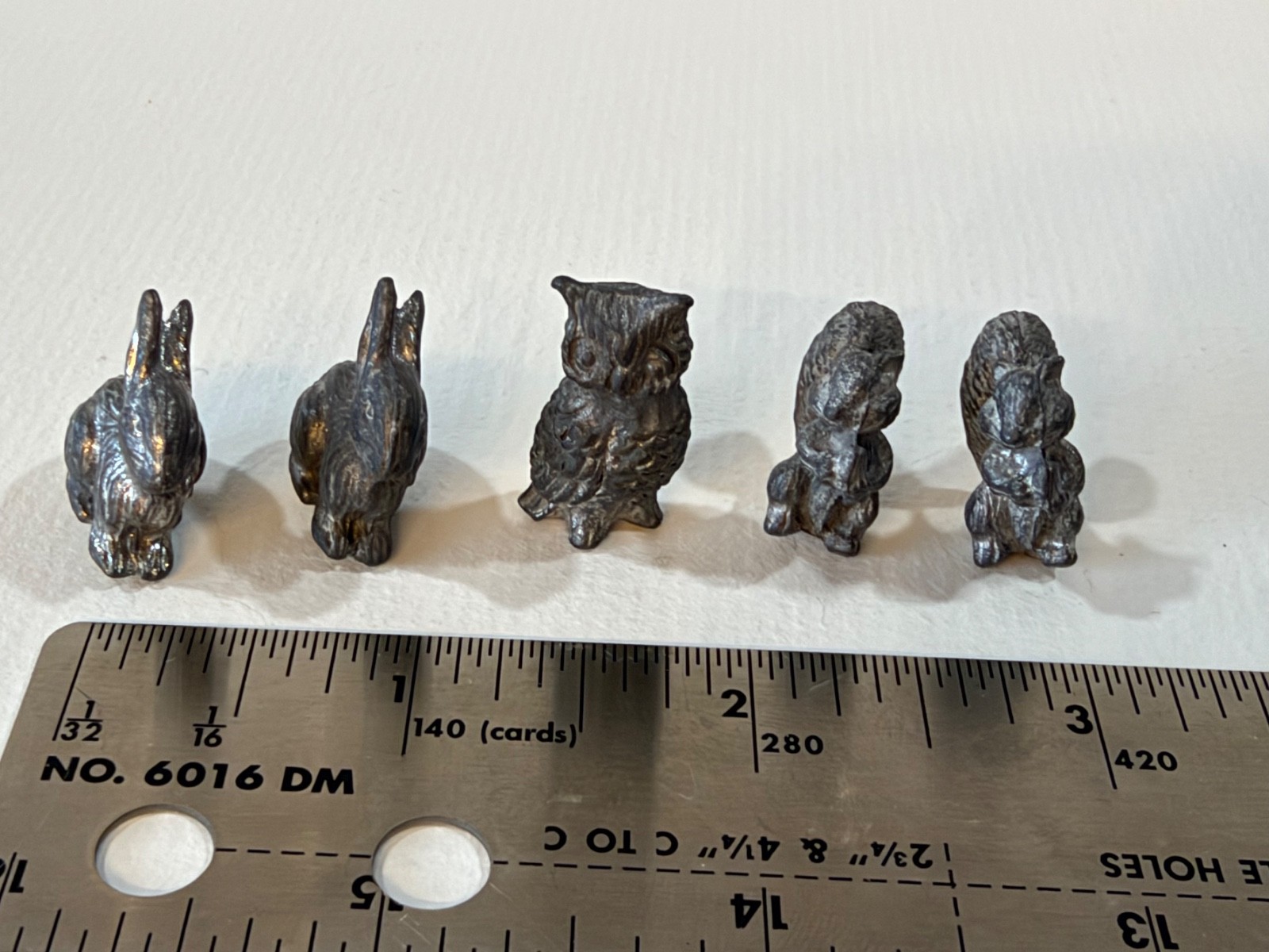 Pewter Animal Figurine Lot of 5 Woodland Animals
