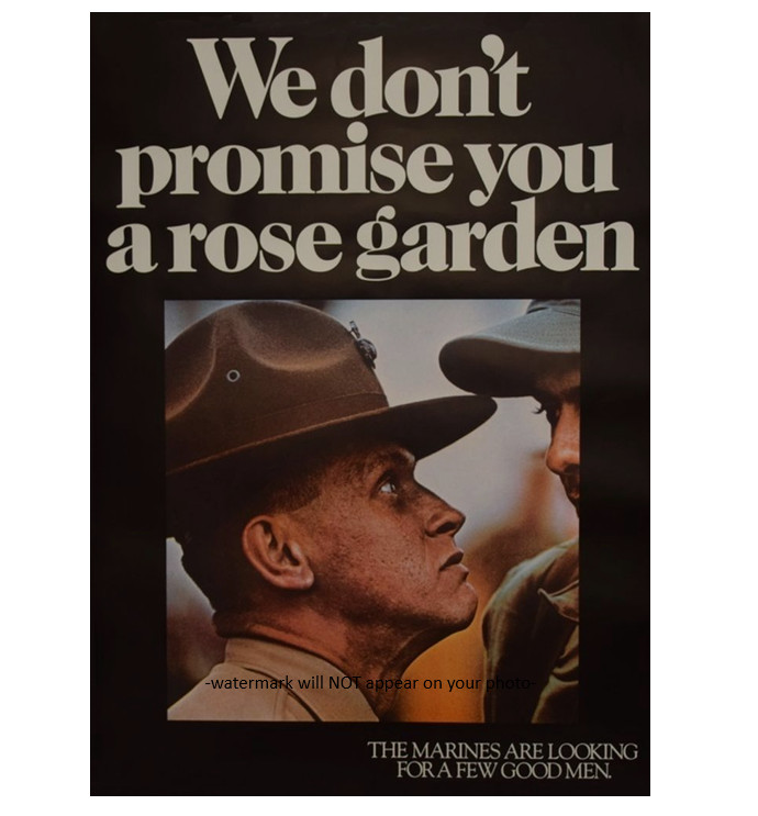 Marines Recruitment Poster PHOTO USMC Marine Corps Recruiting NO ROSES